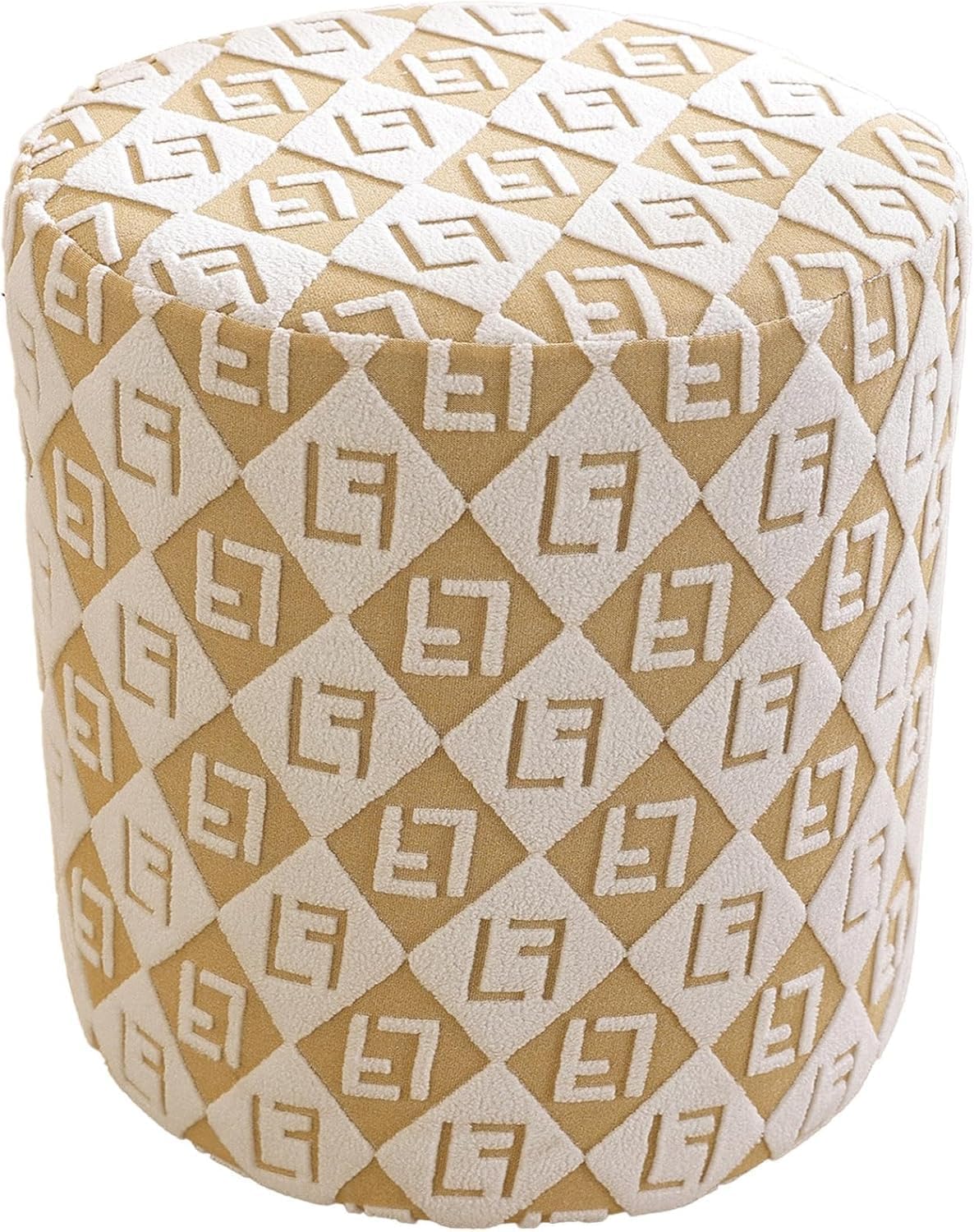 Washable Stretch Ottoman Cover - Round Jacquard Slipcover for Foot Stool, Thick Furniture Protector with Elastic Bottom, Ideal for Footrest Storage #10 D:120cmxH:45cm