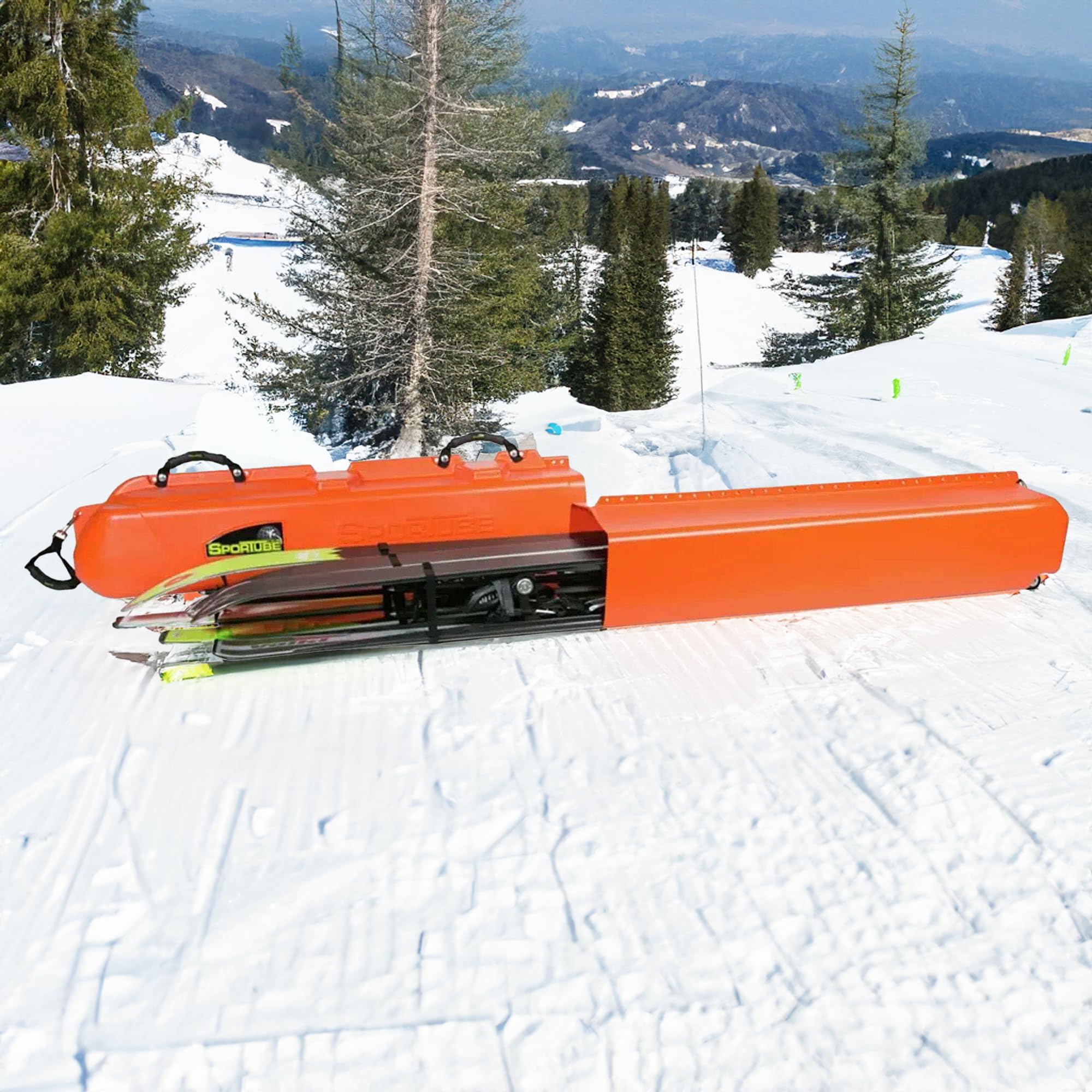 Sportube Series 3 Ski Snowboard Case, Blaze Orange | 135L Capacity