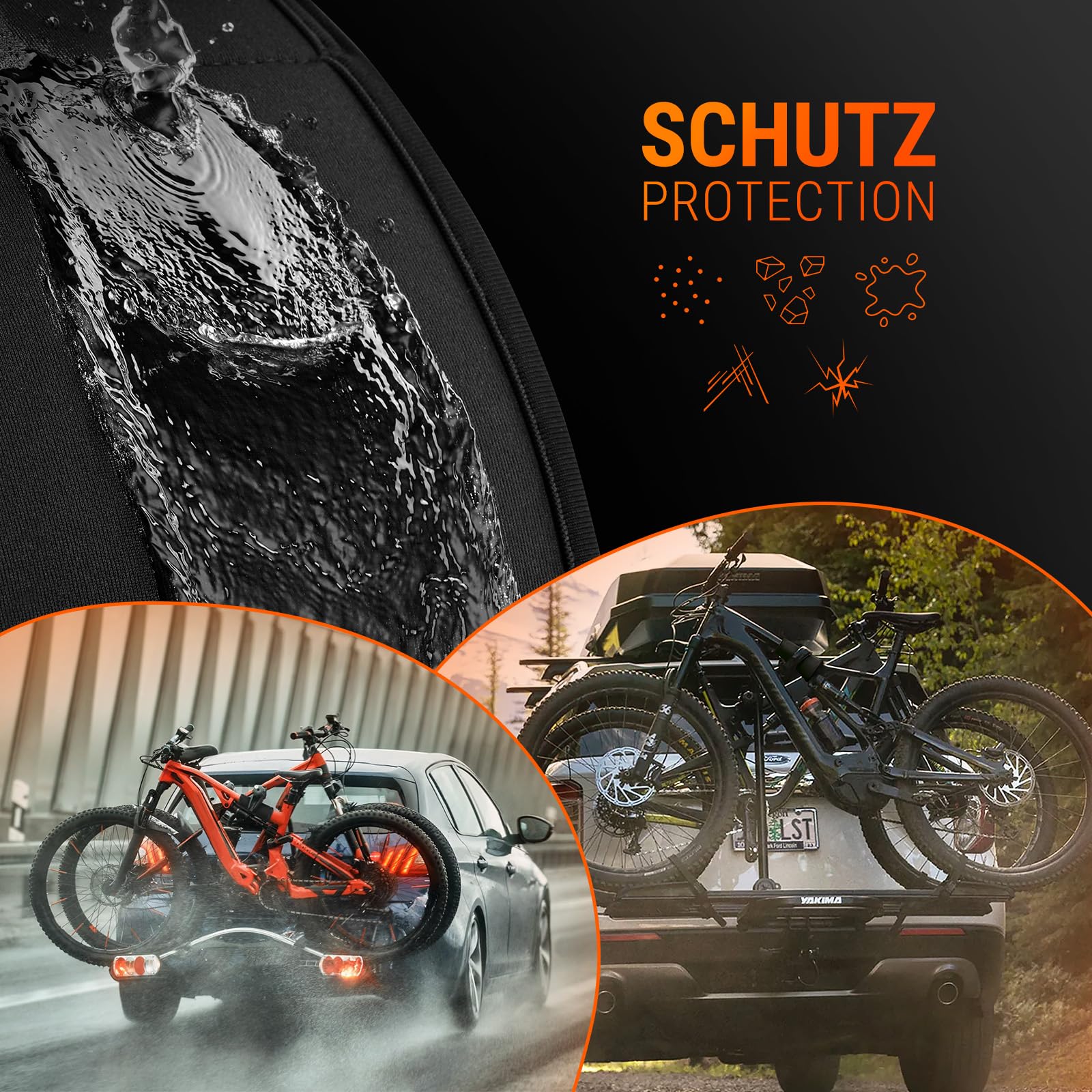 Siegvoll Lot De 3 Protections De Cadre Vélo – Néoprène, 3 Tailles (S, M, XL) – Pour Porte-Vélos Thule Et Autres