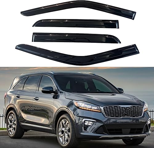 Miniatura 237 de IG - Visera para ventana de automóvil, protector contra la lluvia, el sol y el viento, con cinta adhesiva, deflector extraduradero para ventana