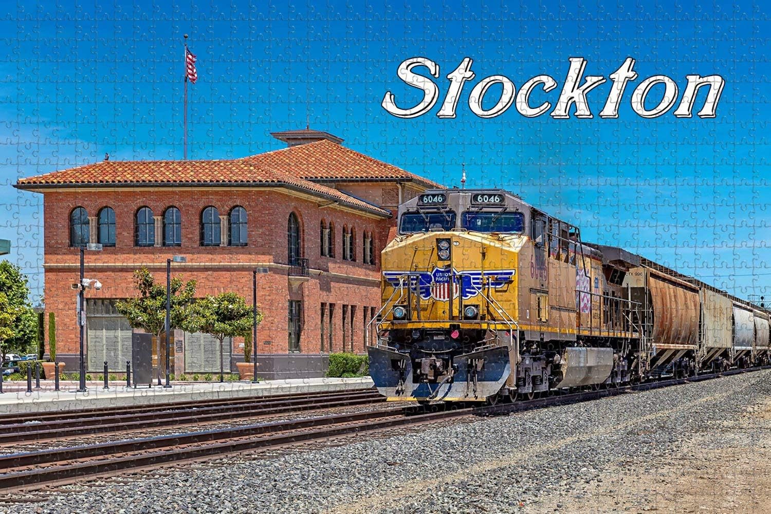 Jigsaw Puzzle for Adults USA America Stockton California Puzzle 1000 Piece Wooden Travel Souvenir