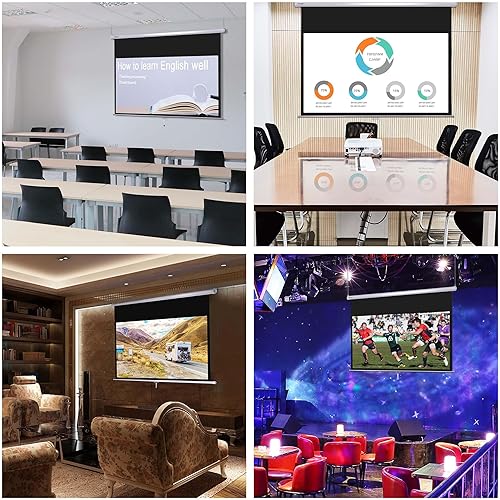 Miniatura 9 de pantalla abatible manual de proyector (72 pulgadas diagonal 169). Se cierra automáticamente (63 x 35 pulgadas). Color blanco