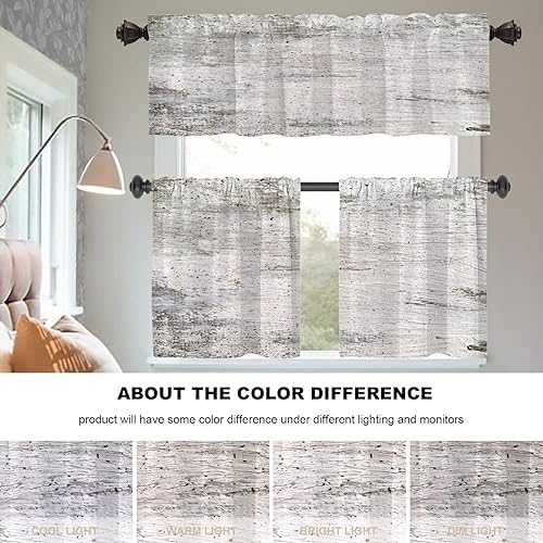 Miniatura 133 de Cenefas de cocina modernas con patrón de cobre marrón dorado para ventanas, cenefas opacas abstractas de marcas de arañazos y cortinas opacas