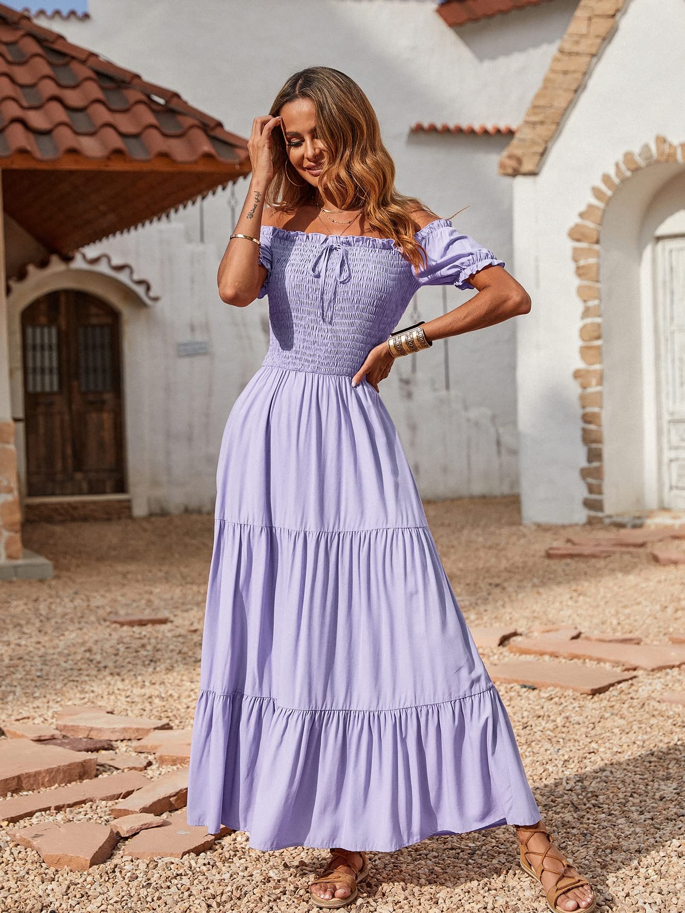 Amazon.com: Neeno Women's Dresses Off Shoulder Shirred Lace Up Ruffle Hem Dress Dress for Women (Color : Lilac Purple, Size : Medium) : Clothing, Shoes & Jewelry Amazon.com: Neeno Women's Dresses Off Shoulder Shirred Lace Up Ruffle Hem Dress Dress for Women (Color : Lilac Purple, Size : Medium) : Clothing, Shoes & Jewelry