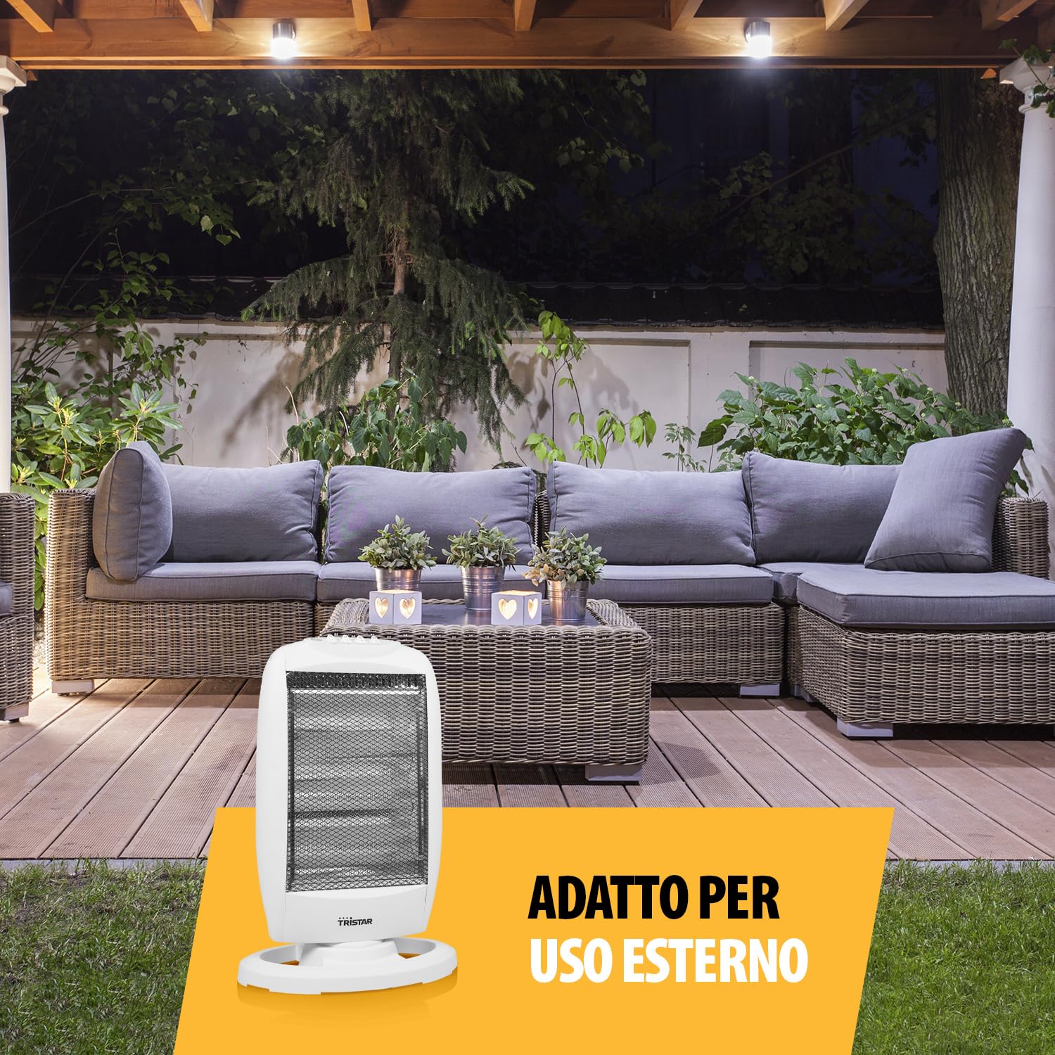 Tristar Radiatore elettrico booster KA-5129 - Alogeno - 3 impostazioni di potenza - Oscillante - 1200 W max Grigio