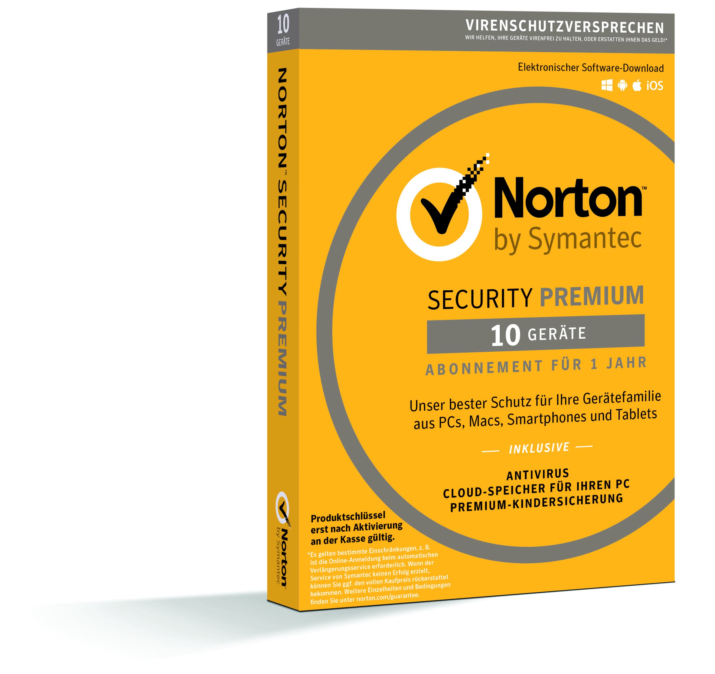 Norton Security Premium 2018 | 10 Geräte | 1 Jahr | PC/Mac/iOS/Android | Download