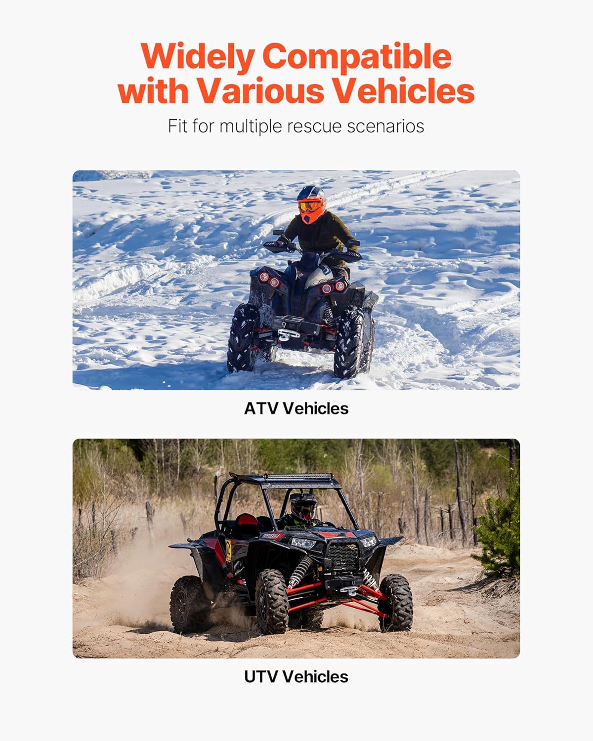 VEVOR Winch Mount, 3600 lbs / 1633 kg Load Capacity, Trailer Hitch Winch Mount with 2-inch Receiver, 2/4 Winch Bolt Holes, Powder Coated Steel, Suitable for ATV UTV Pickup Truck, Black