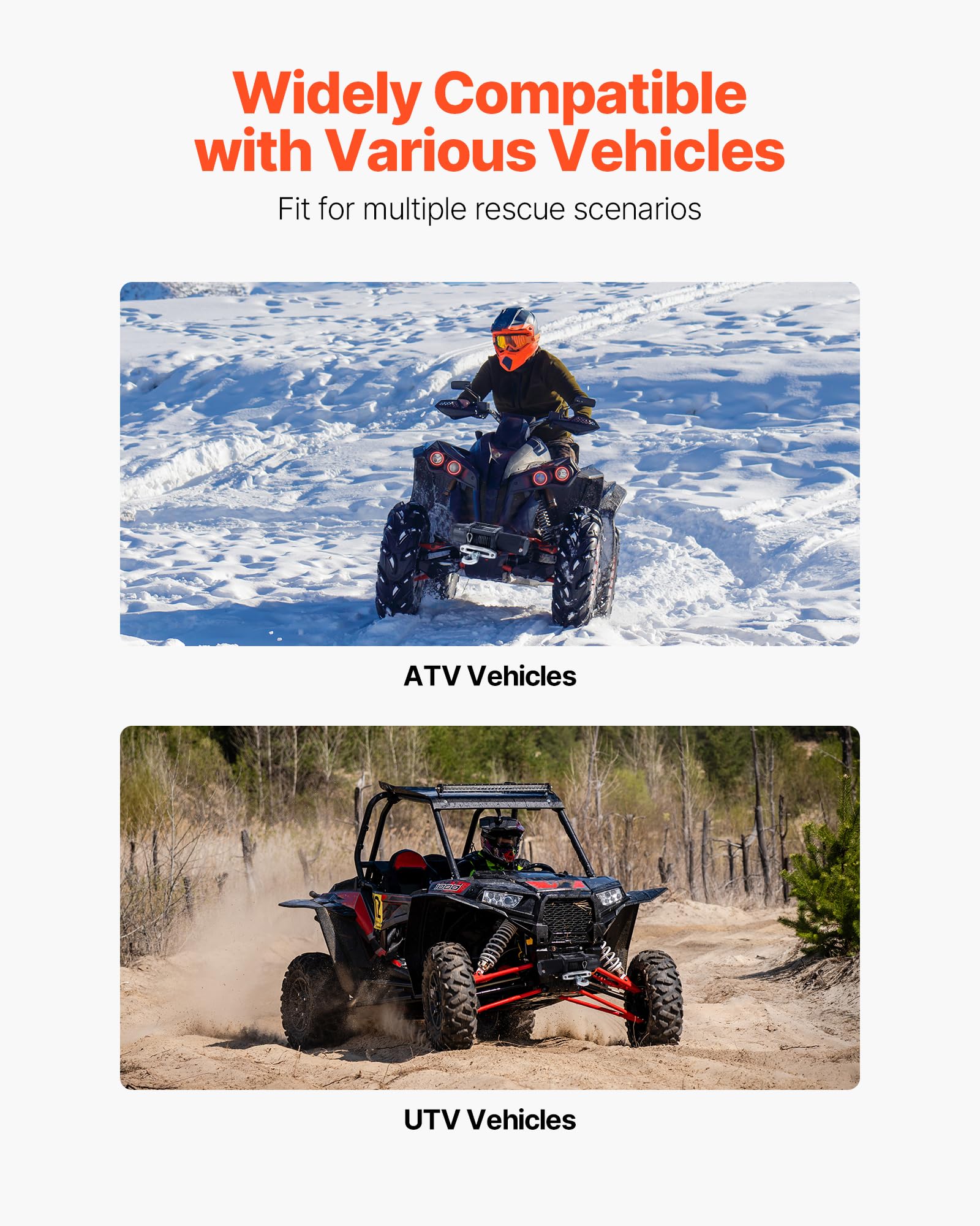 VEVOR Supporto per Verricello per Veicoli, Capacità di Carico di 1633 kg Attacco per Verricello per Gancio di Traino con Ricevitore da 50,8 mm Acciaio Verniciato a Polvere, per Pick-Up ATV UTV, Nero