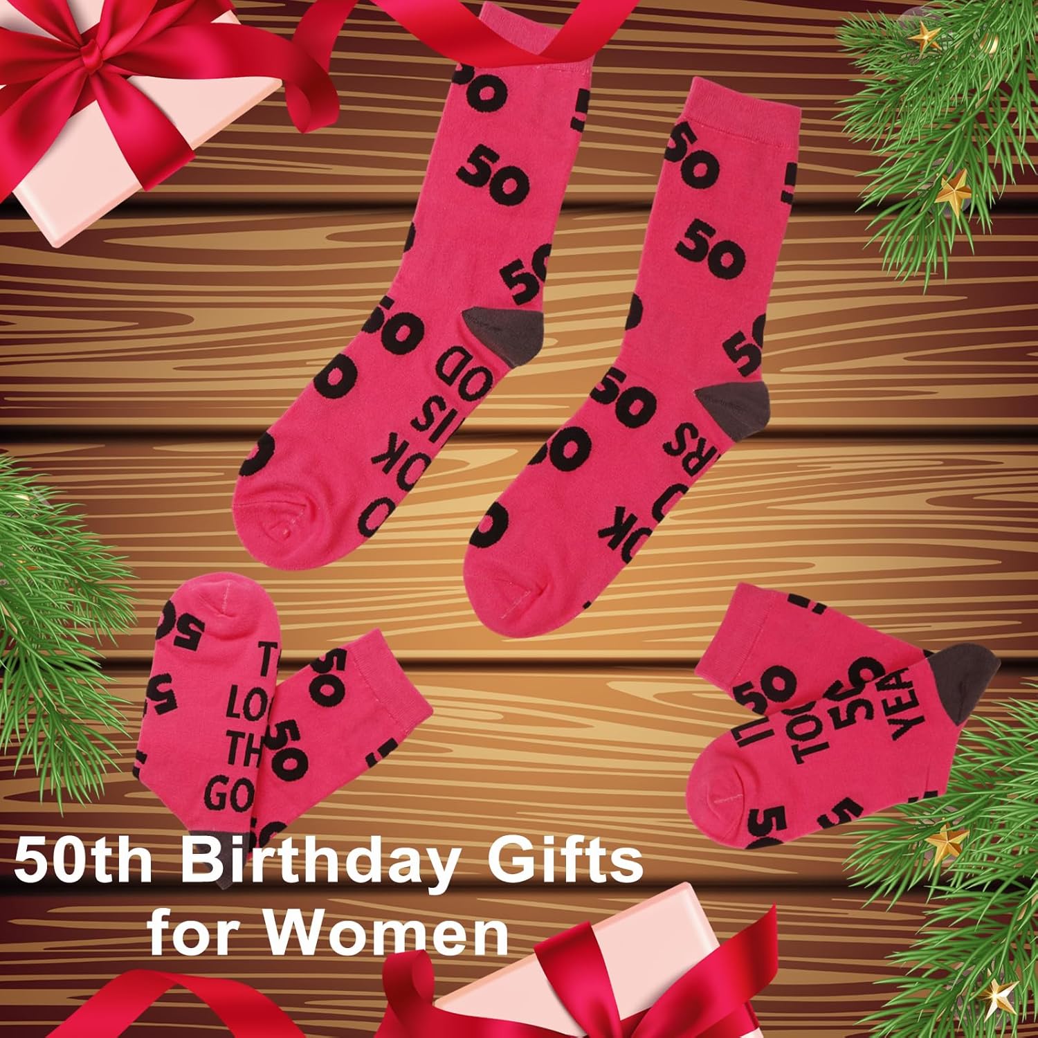 Unique Stitched Novelty Socks, 30th 40th 50th 60th 70th 80th 90th Birthday Gifts for Women - Image 3