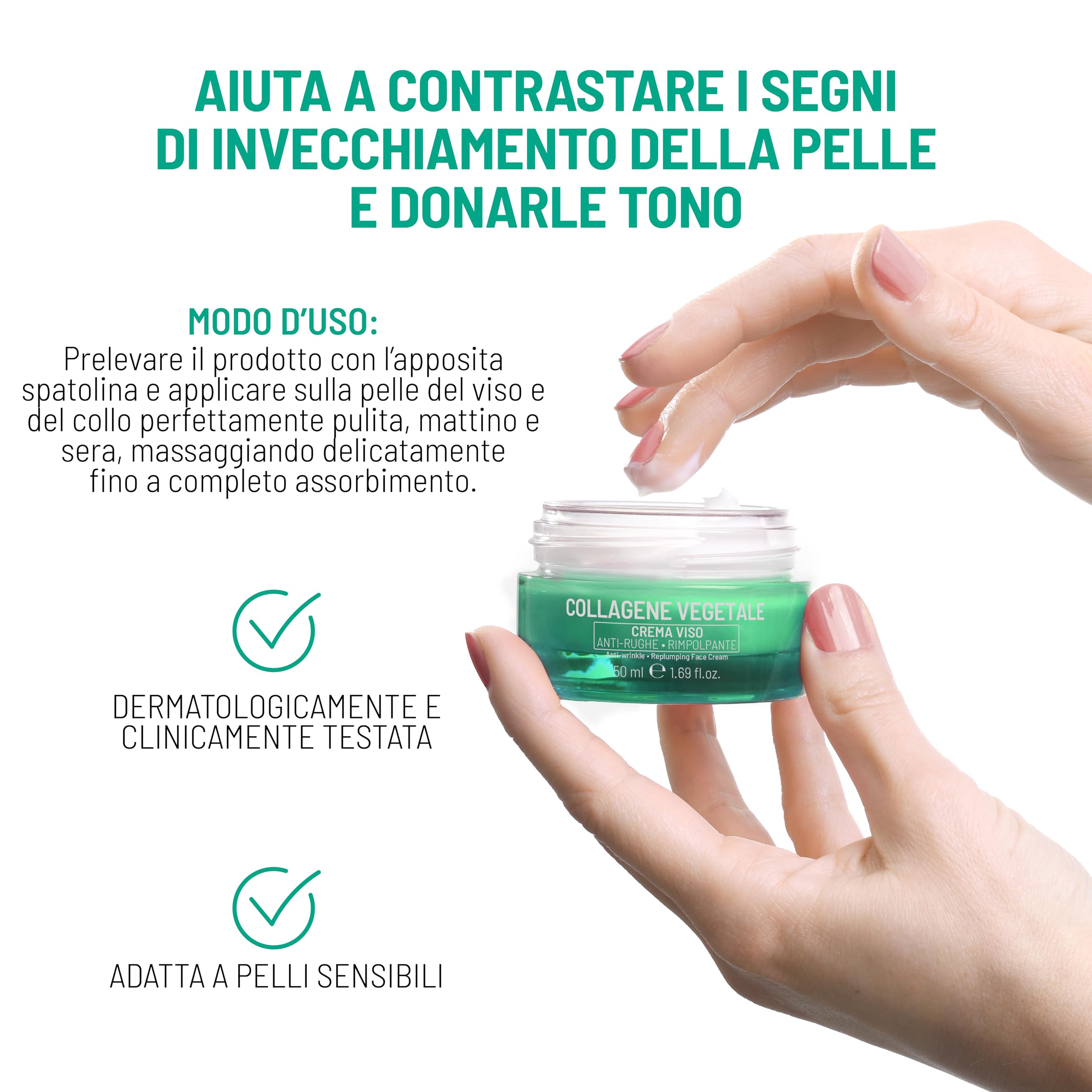 Equilibra, Collagene Vegetale Crema Viso Anti-rughe Rimpolpante, 50 ml , con Fitocollagene da Semi di Zucca e Collagen Amino Acids, Vitamina C, Pro-vitamina B5, Dermatologicamente Testato