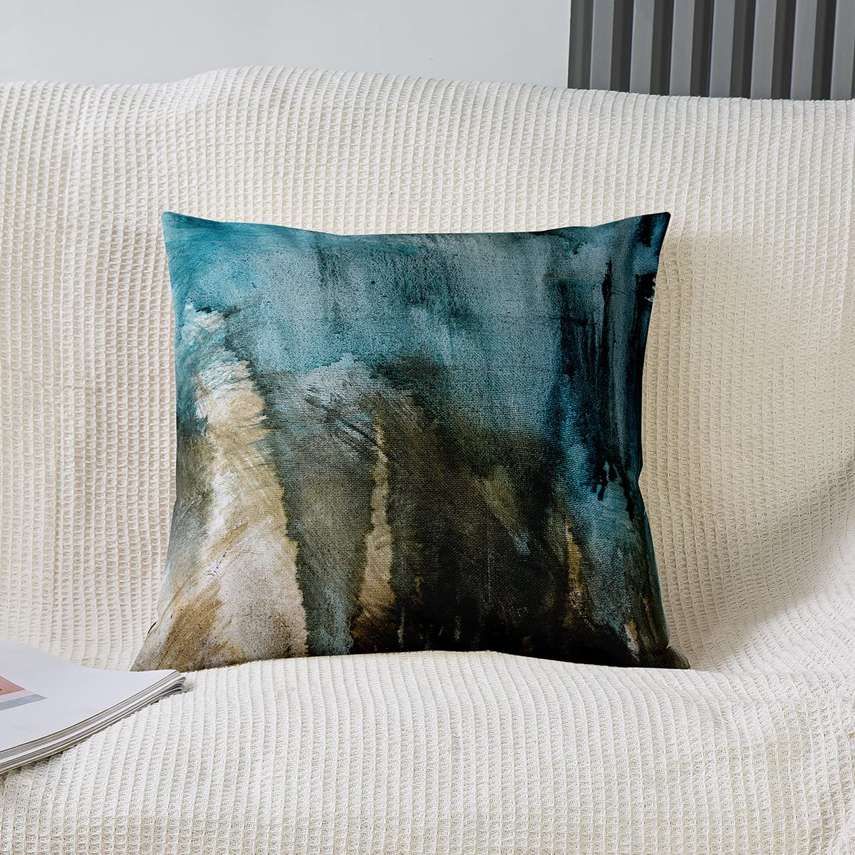 KELEMO Home - Set di 2 federe per cuscino, motivo astratto, stile