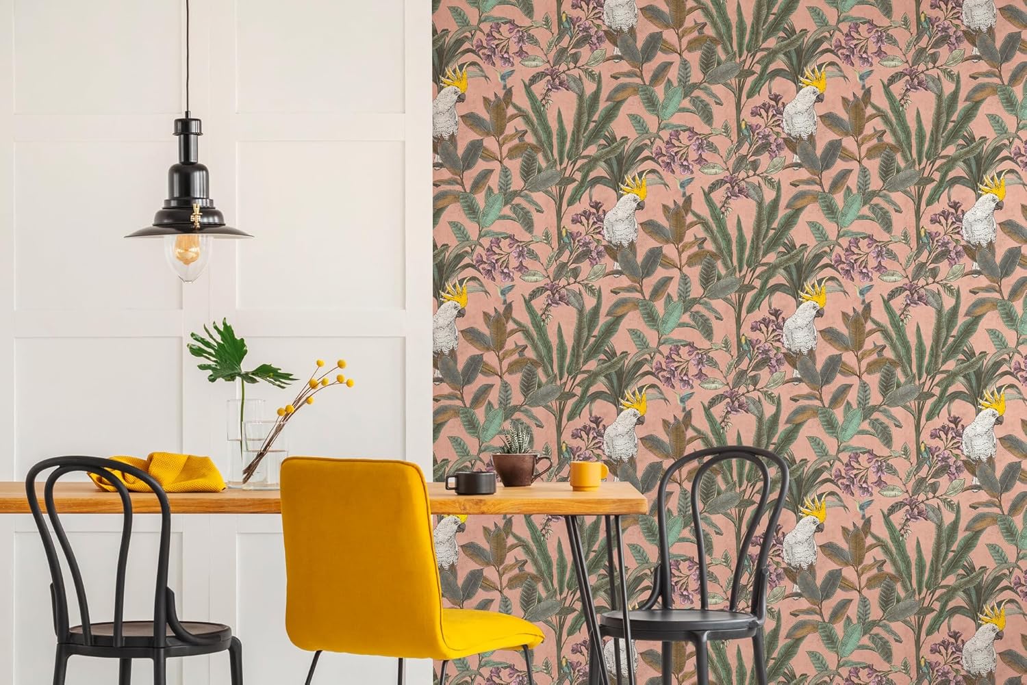 A.S. Création 397481 Non-Woven Wallpaper Jungle in Pink Green Purple High-Quality Jungle Wallpaper 10.05 m x 0.53 m Design Wallpaper Jungle Look for Living Room Made in Germany