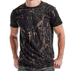 RONOMO Herren T-Shirt 95% Baumwolle 5% Spandex, Mikroelastik, Hautfreundlich