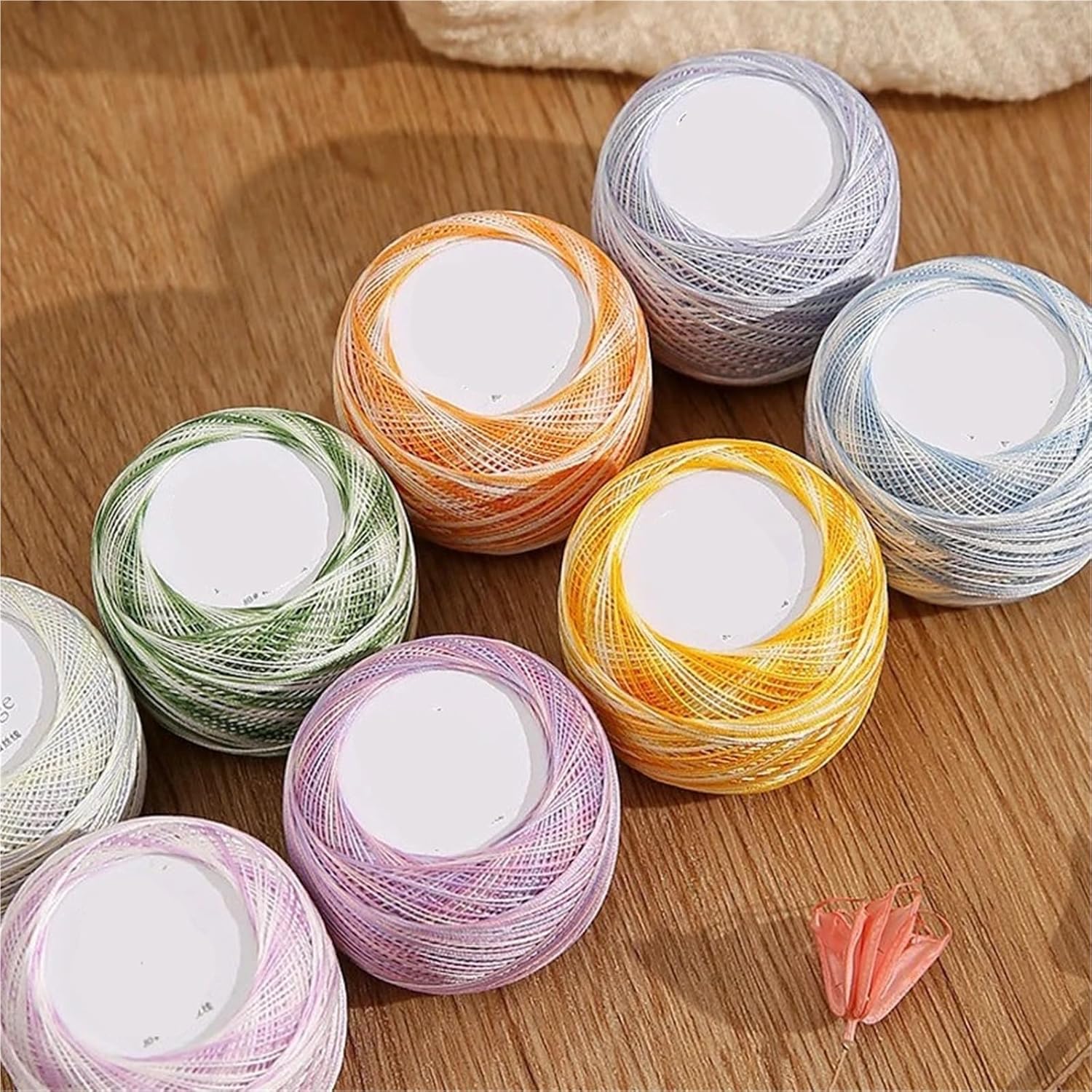 3pcs Cotton Lace Thread 10 Gram/Ball 168 Meters Size 80 Embroidery Thread for DIY Hand Knitting Crochet(Color 3)