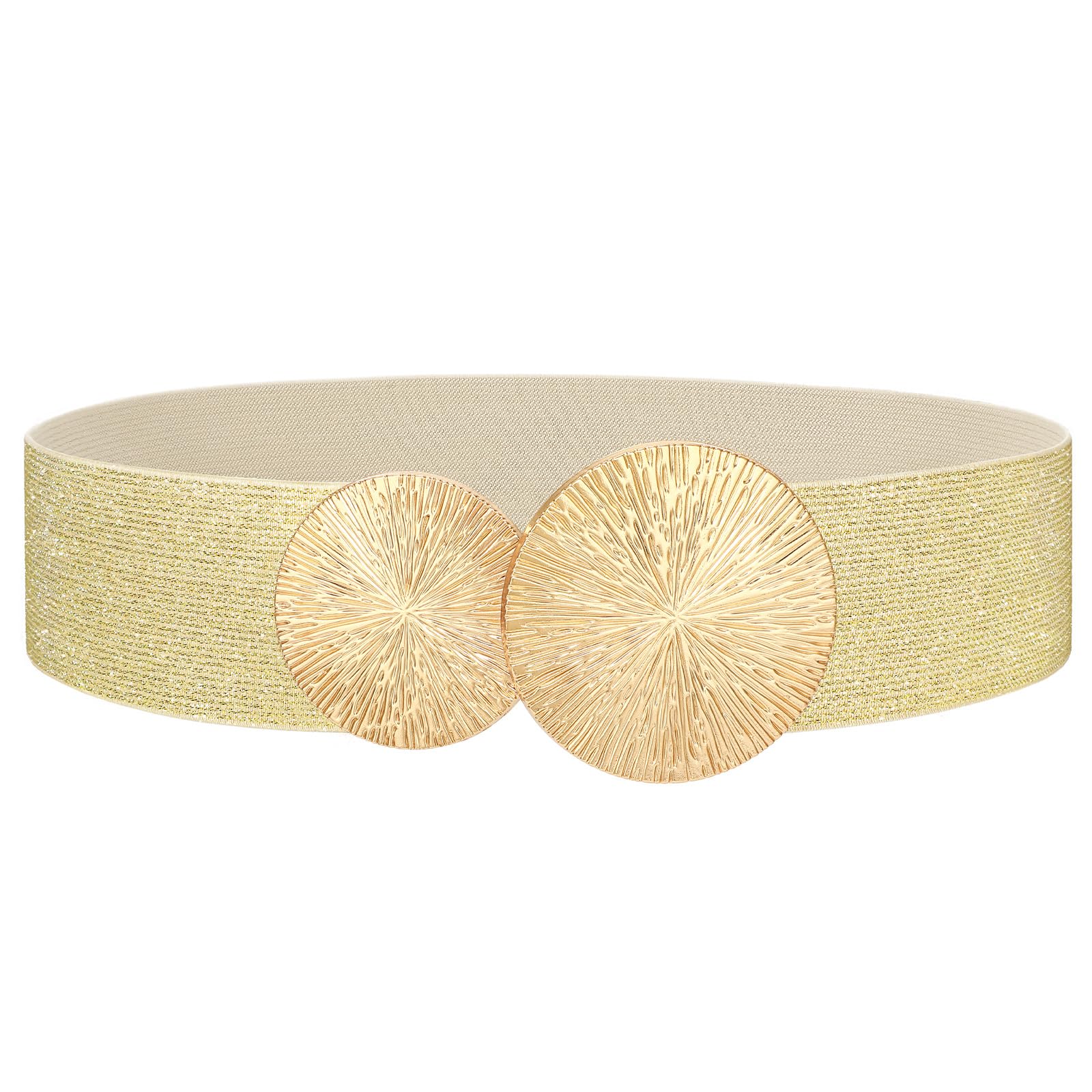 VONMELLI Wide Stretchy Belts for Women Dresses Elastic Waist Cinch Womens Belt with Gold Buckle