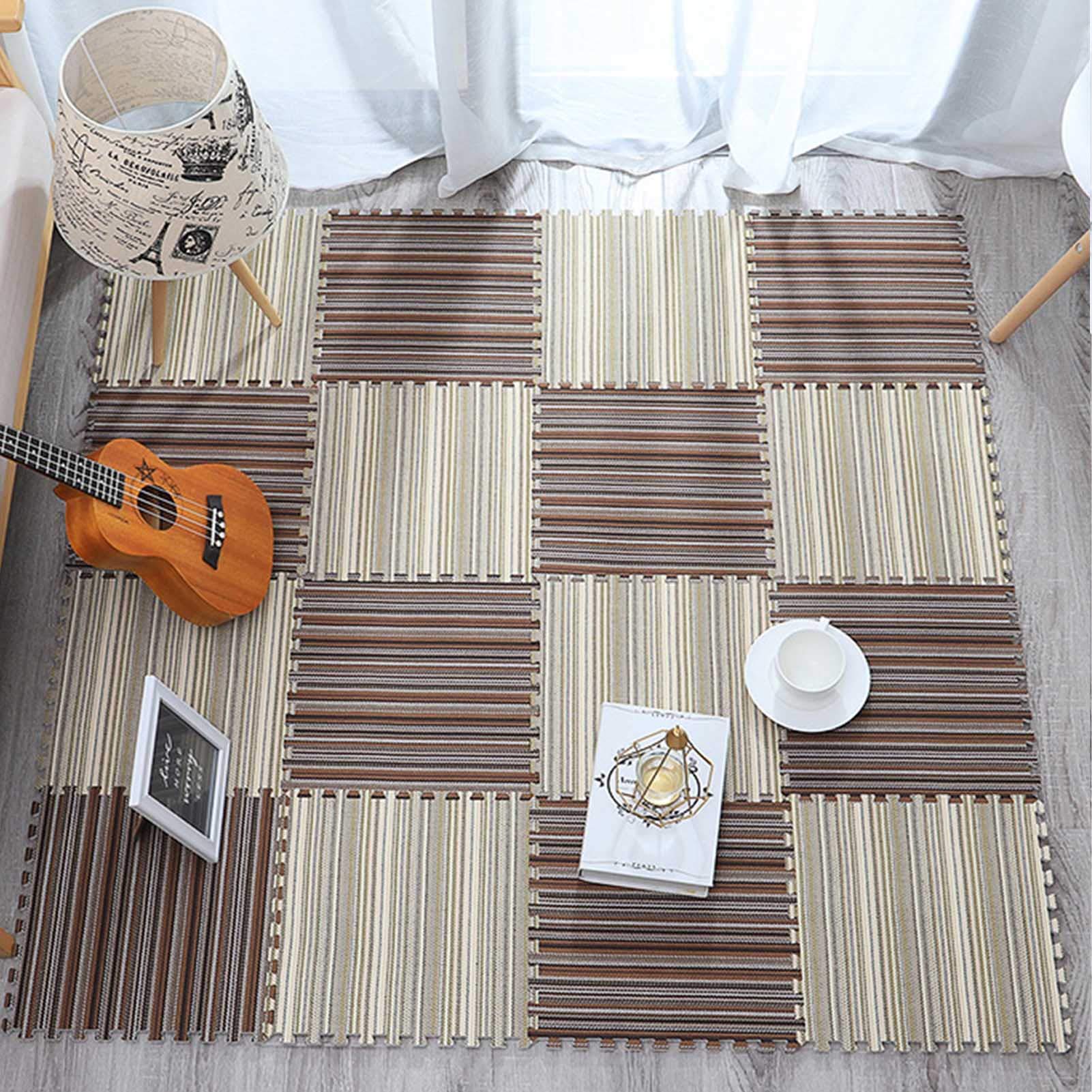 Tappetini Puzzle Per Bambini, Tappetini in Schiuma Ad Incastro, Protezione Del Pavimento, Perfetti Per Esercizi in Garage, Sala Giochi Per Yoga - Splendido Arredamento Per La Casa,Brown+beige,9