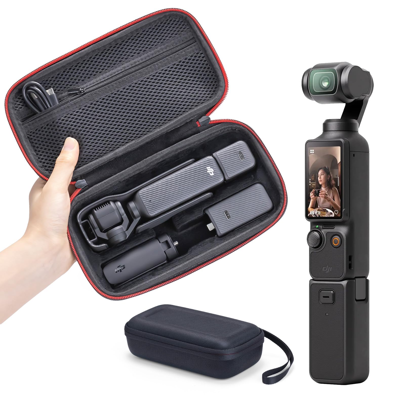 Pocket 3 Carrying Bag for DJI OSMO Pocket 3, Portable OSMO Pocket 3/Xtra Traving Bag, Multi-Layer Travel Case (LAEGE)