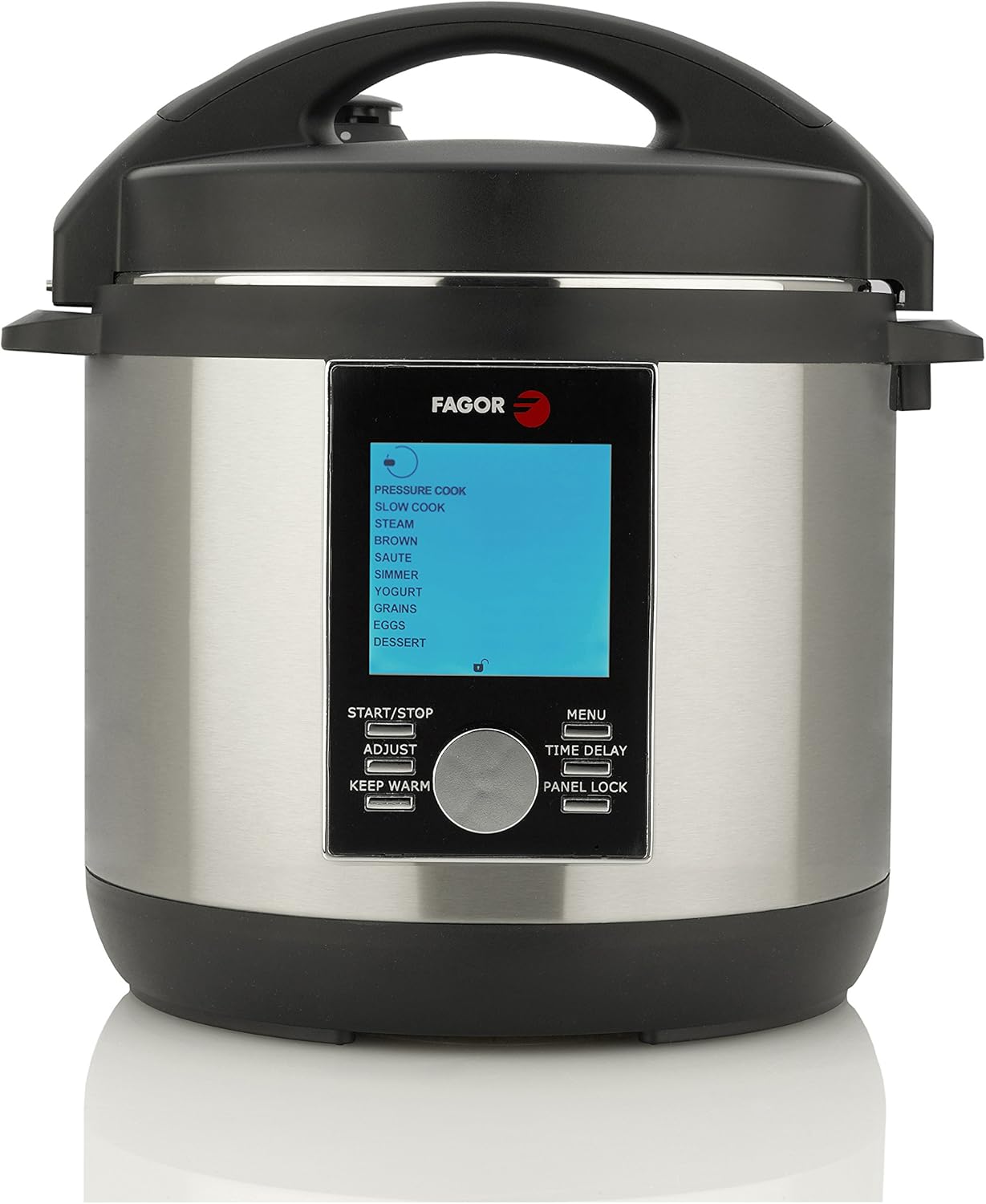 Fagor LUX LCD MultiCooker, 4 Quart Digital Pressure Cooker, Slow Cooker, Rice Cooker and
