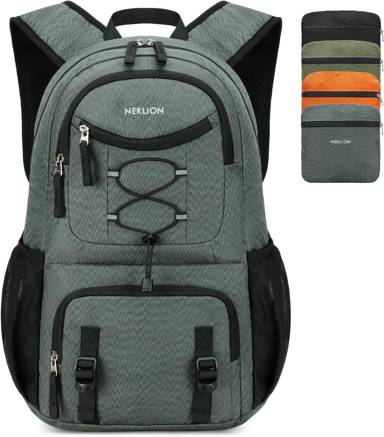 Nerlion Lightweight Foldable 35L Hiking Backpack Travel Backpack for Men Women Camping Waterproof Outdoor Hiking Daypack Backpack Dark Gray