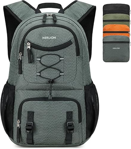 Nerlion - Mochila de viaje ligera y plegable de 35 litros para hombres y mujeres, para campamento, impermeable, al aire libre, senderismo, mochila