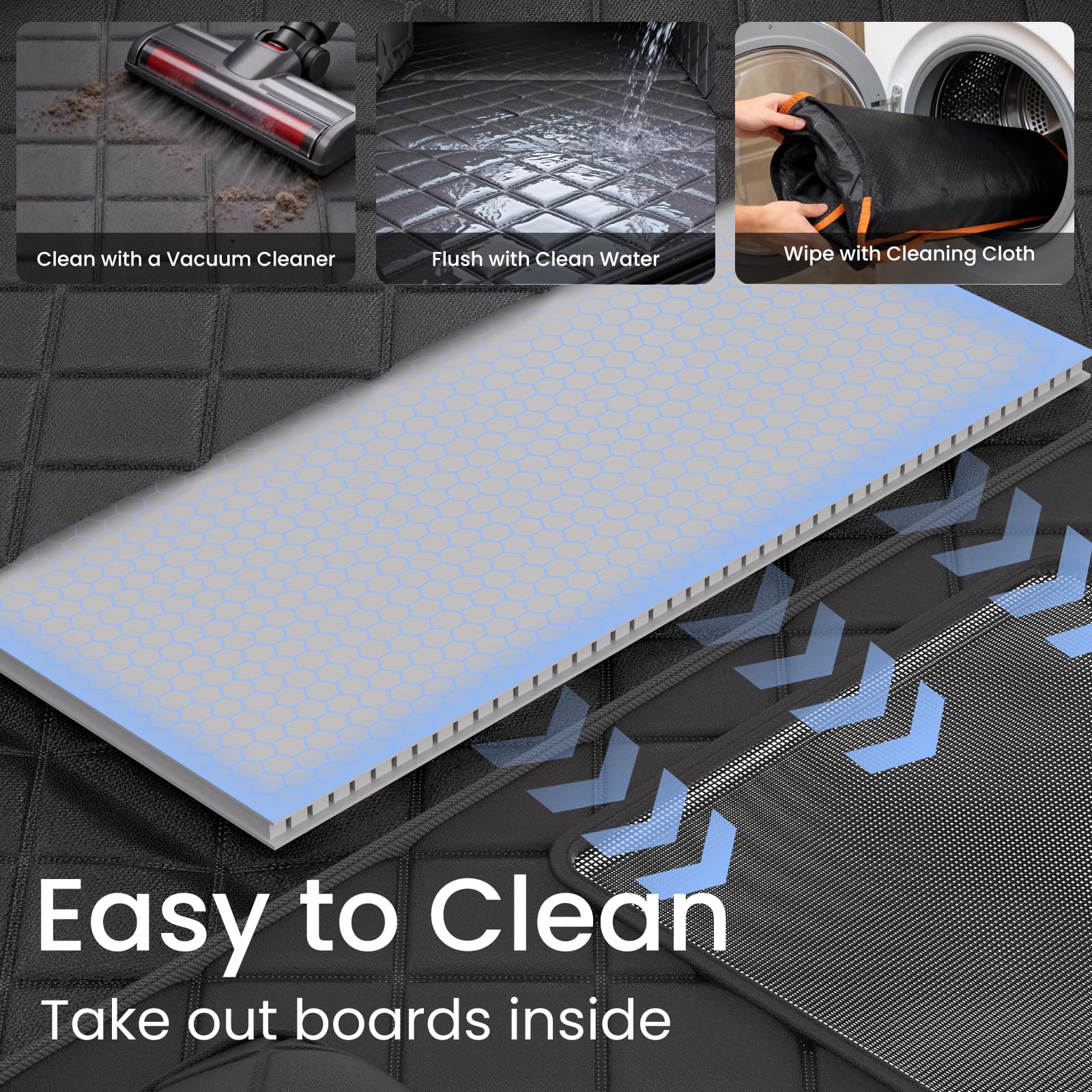 Back Seat Extender for Dogs, Waterproof Dog Car Seat Cover for Back Seat with Hard Bottom, Heavy Duty Dog Hammock for Car,Scratch Proof NonSlip, Upgraded Material, SUV, Sedan Medium Truck, Gray - image 7