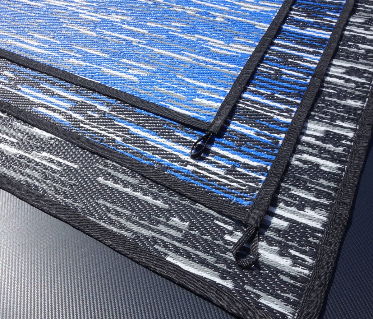 Outdoor Teppich ´´´odooro WAVETEX Platin 2,0m x 1m schwarz-grau *** VIELE GRÖSSEN + Farben ** 450 g/m² Camping Zeltteppich Vorzelt Garten Spieldecke Wohnwagen Camper