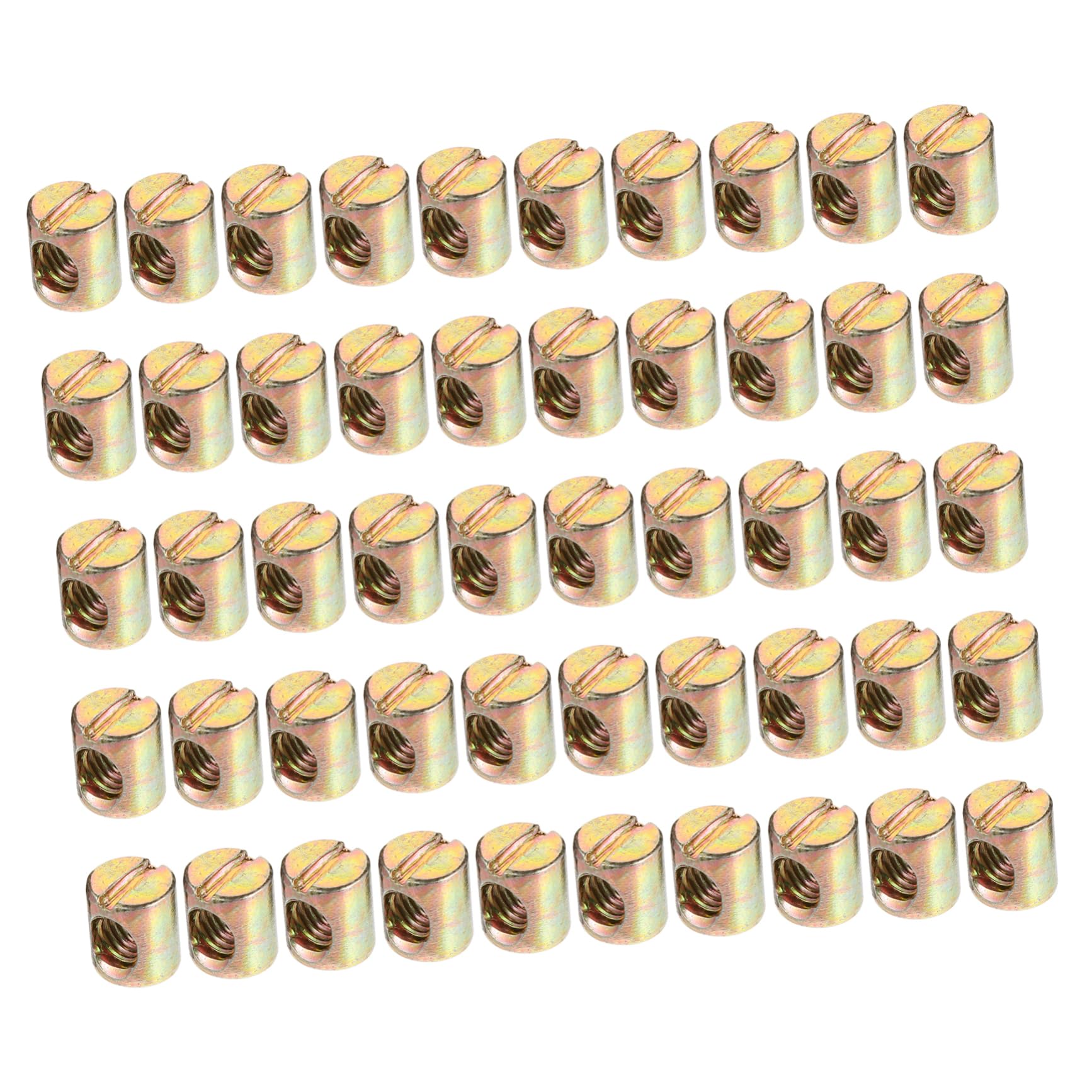 Unomor Nuts Cross Dowels Slotted for Furniture 55pcs Steel Nuts for Bed Crib Chairs Easy Assembly