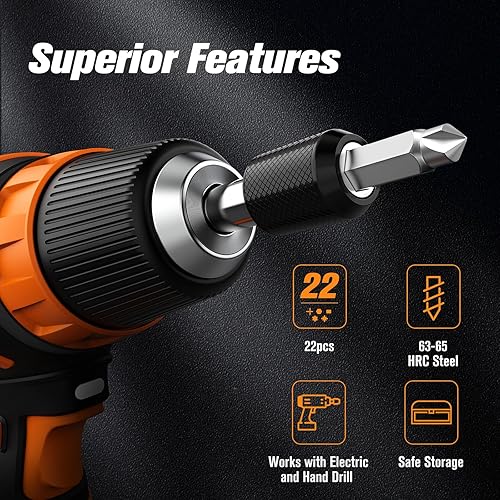 Vista 19 de Nuovoware Juego de extractor de tornillos dañados, 33 piezas mejoradas, kit extractor de tornillos pelados fácil de quitar, juego de removedor