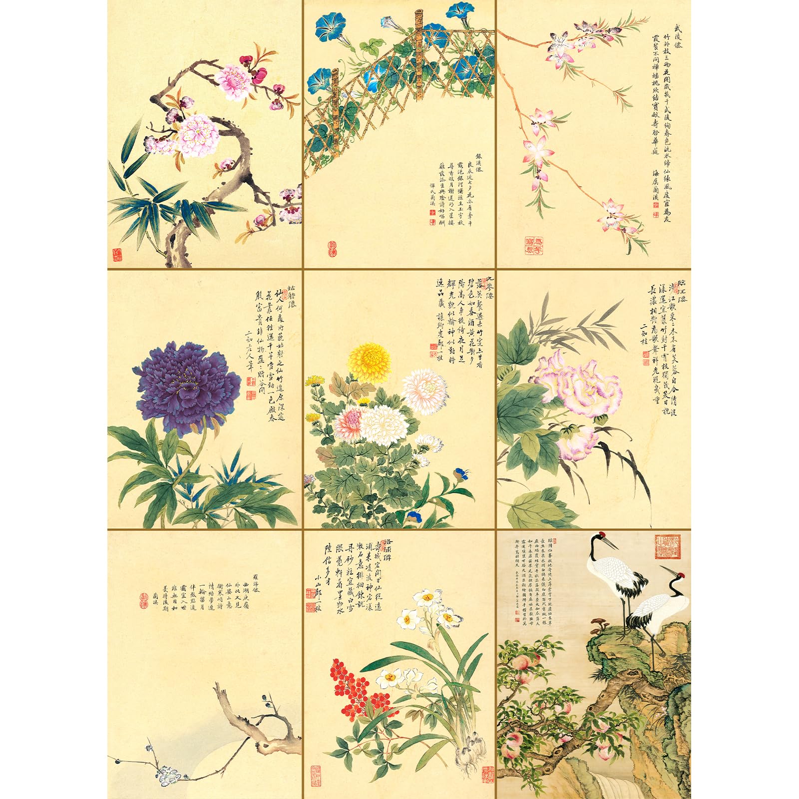 Bristlegrass Jigsaw Puzzles for Adult 1000 Piece, A Collection of Flowers and Birds. Sturdy Pieces Fit Together Perfectly - Challenging Family Activity Puzzles for Family Games (1000pc) — image 1