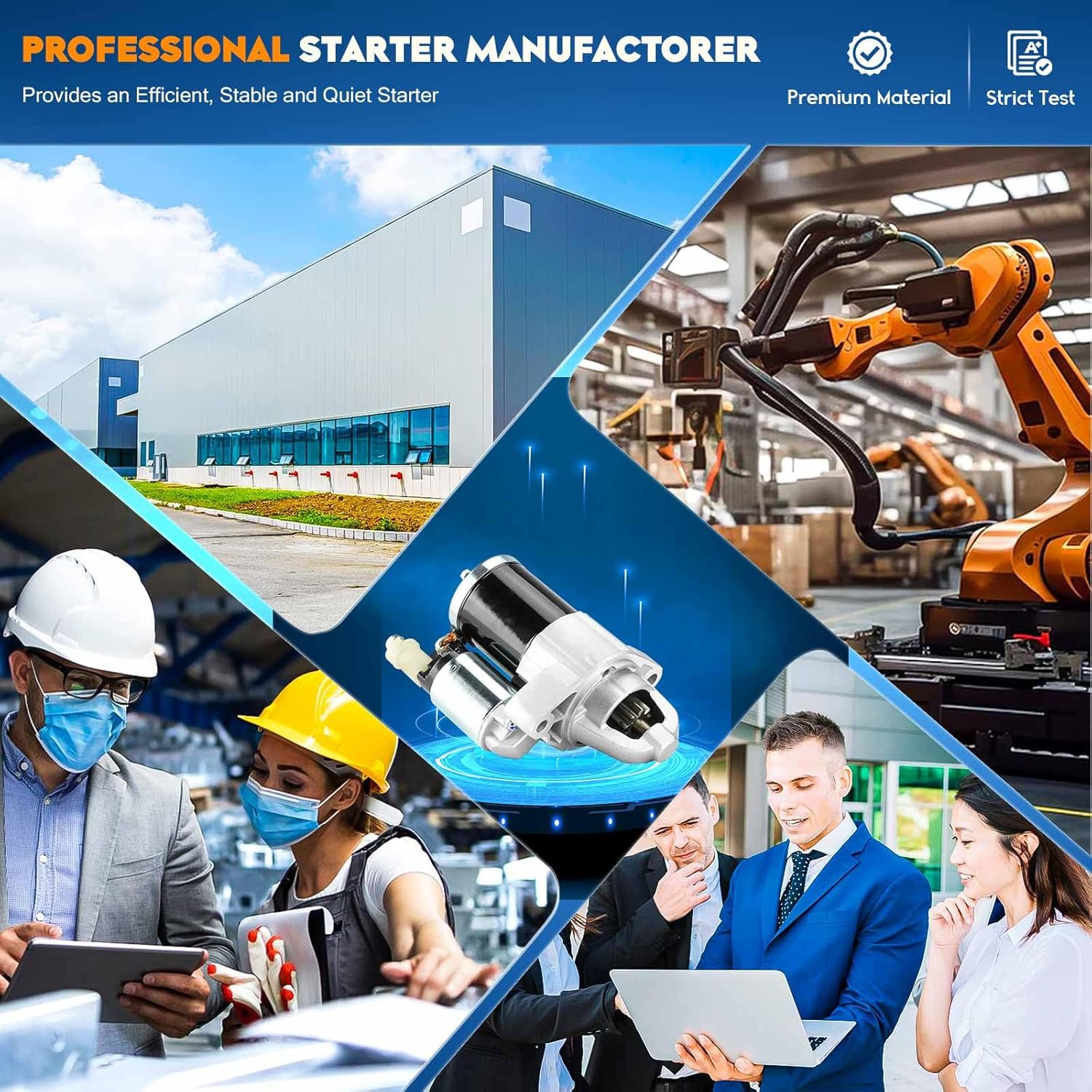 Starter (Only for L4 2.4L Manual) Compatible with Honda Accord 2003 2004 2005 Element 2003-2006 410-48088 06312-RAA-505 31200-RAA-A01 31200-RAA-A010-M3 MHG016 M0T20371