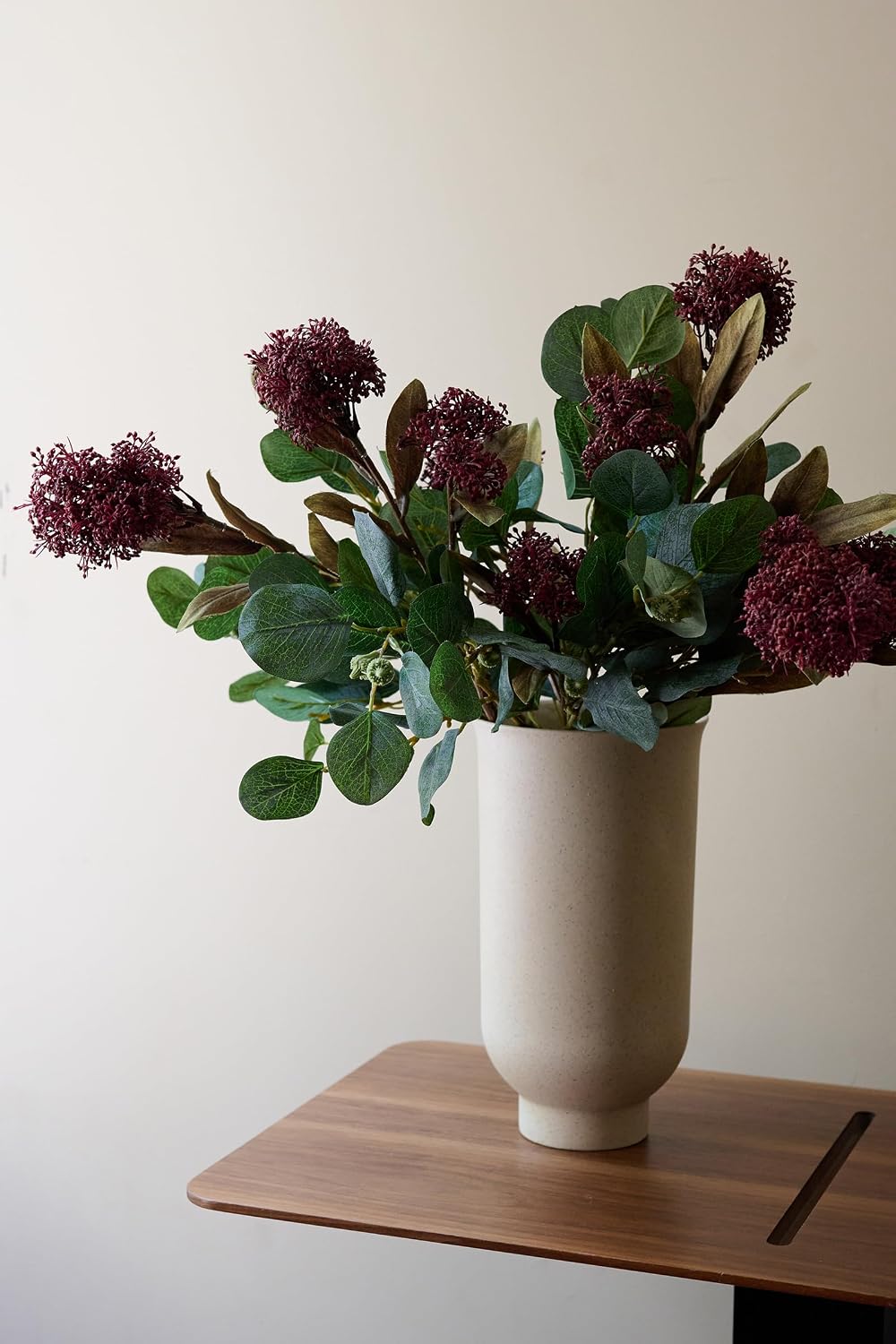 Artificial Skimmia Spray, 3PCS Seeded Stems (Burgundy) image 4
