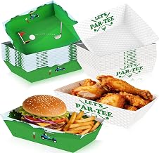GRADESIN 50 Pack Golf Paper Food Boat Trays, Disposable Snacks Serving Tray Boats for Nachos Hot Dogs Fries Taco Golf Theme Birthday Party Favors