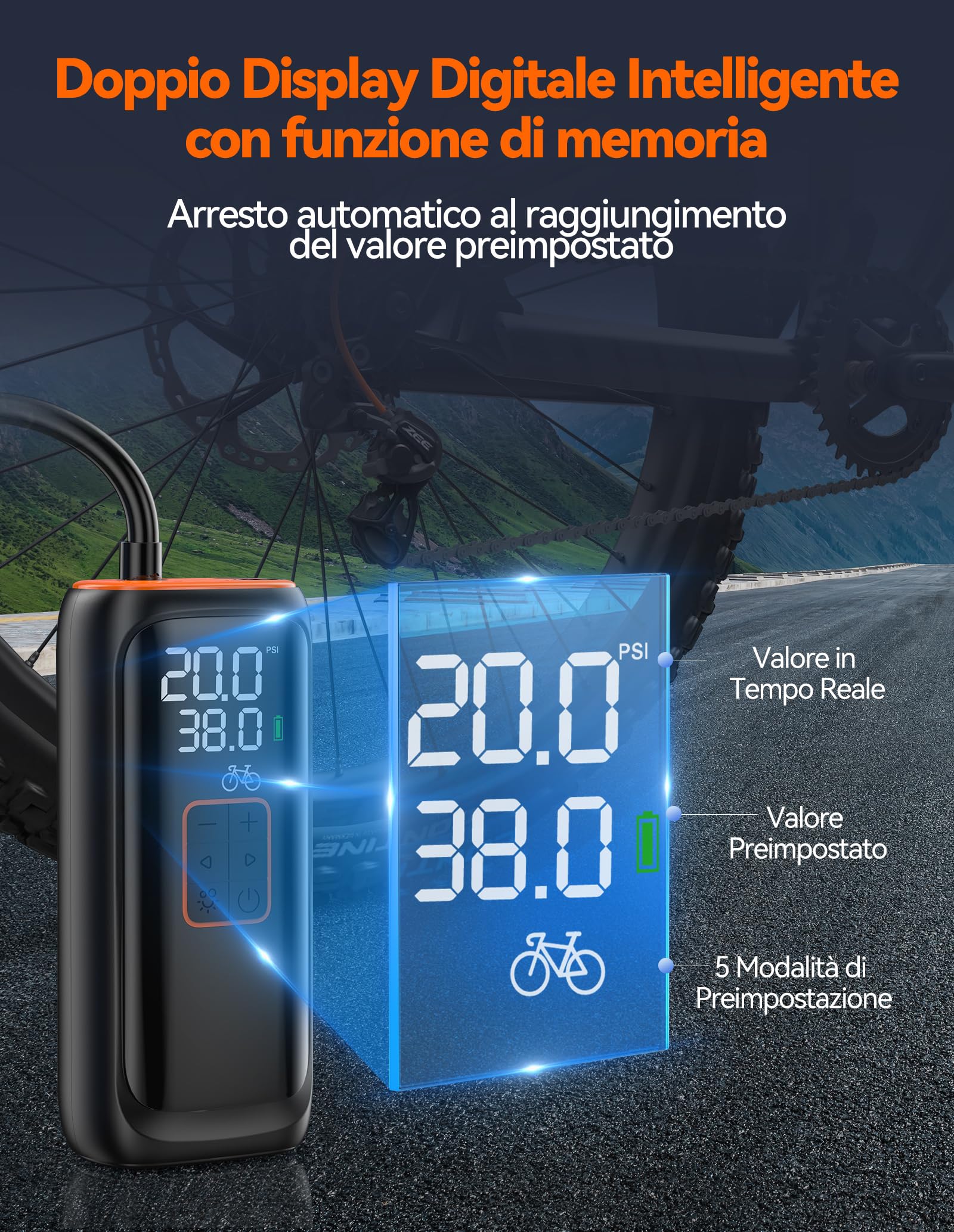 TECKNET 6000mAh Compressore Aria Portatile, 150 PSI Mini Compressore auto con Batteria Ricaricabile, Pompa per Bicicletta, compressore d'aria con manometro per auto, biciclette, moto, palle