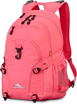 High Sierra Loop Backpack, Travel, or Work Bookbag with tablet sleeve, One Size, THRIFT PINK