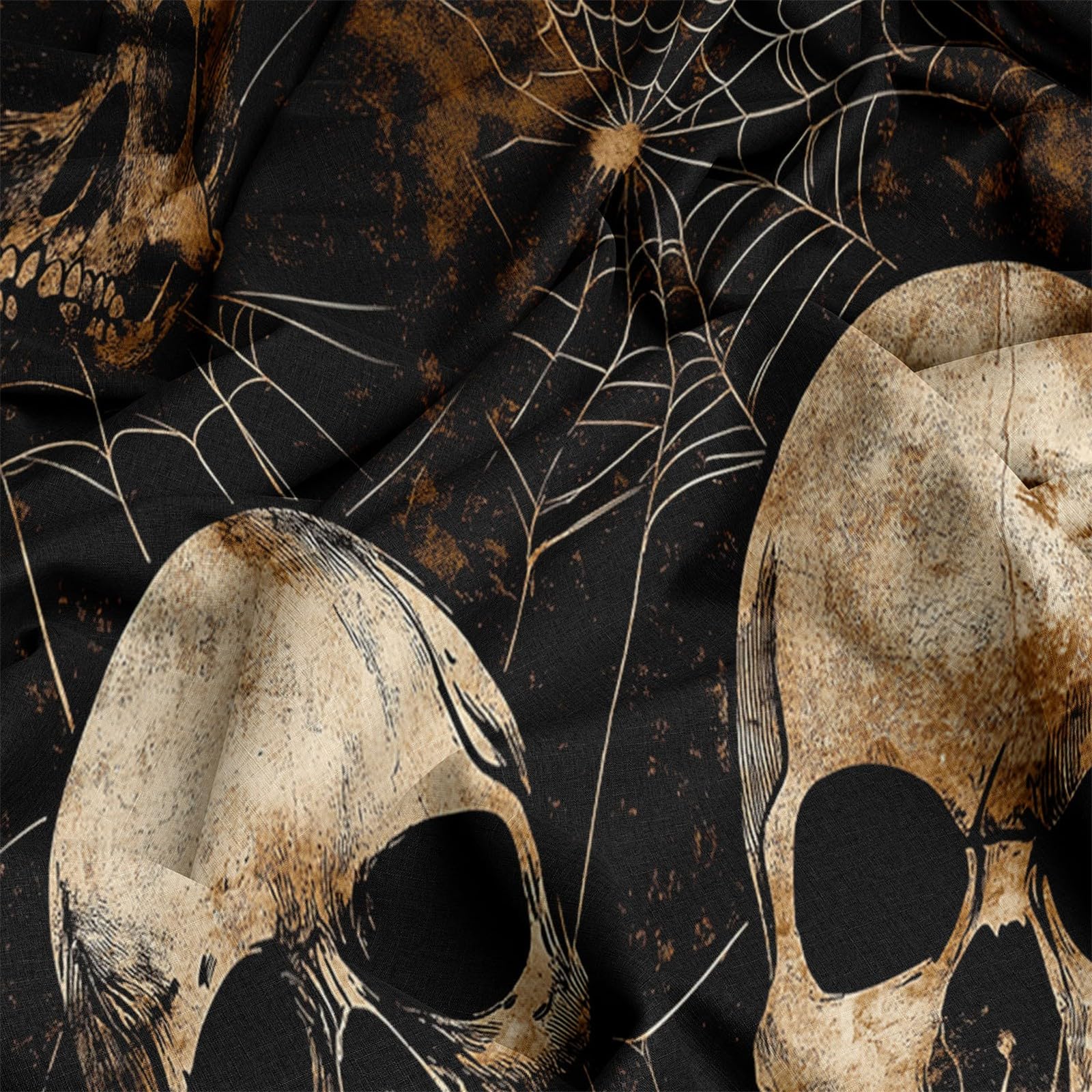 Zestaw pościeli 200 x 220 cm, motyw Halloween, motyw trupiej czaszki, sieć pajęczyna, miękka poszewka na kołdrę wysokiej jakości hotelowa, hipoalergiczna poszewka na kołdrę do pokoju dziecięcego