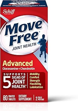 Move Free Triple Strength Glucosamine Chondroitin and Hyaluronic Acid Joint Supplement, 80 Count