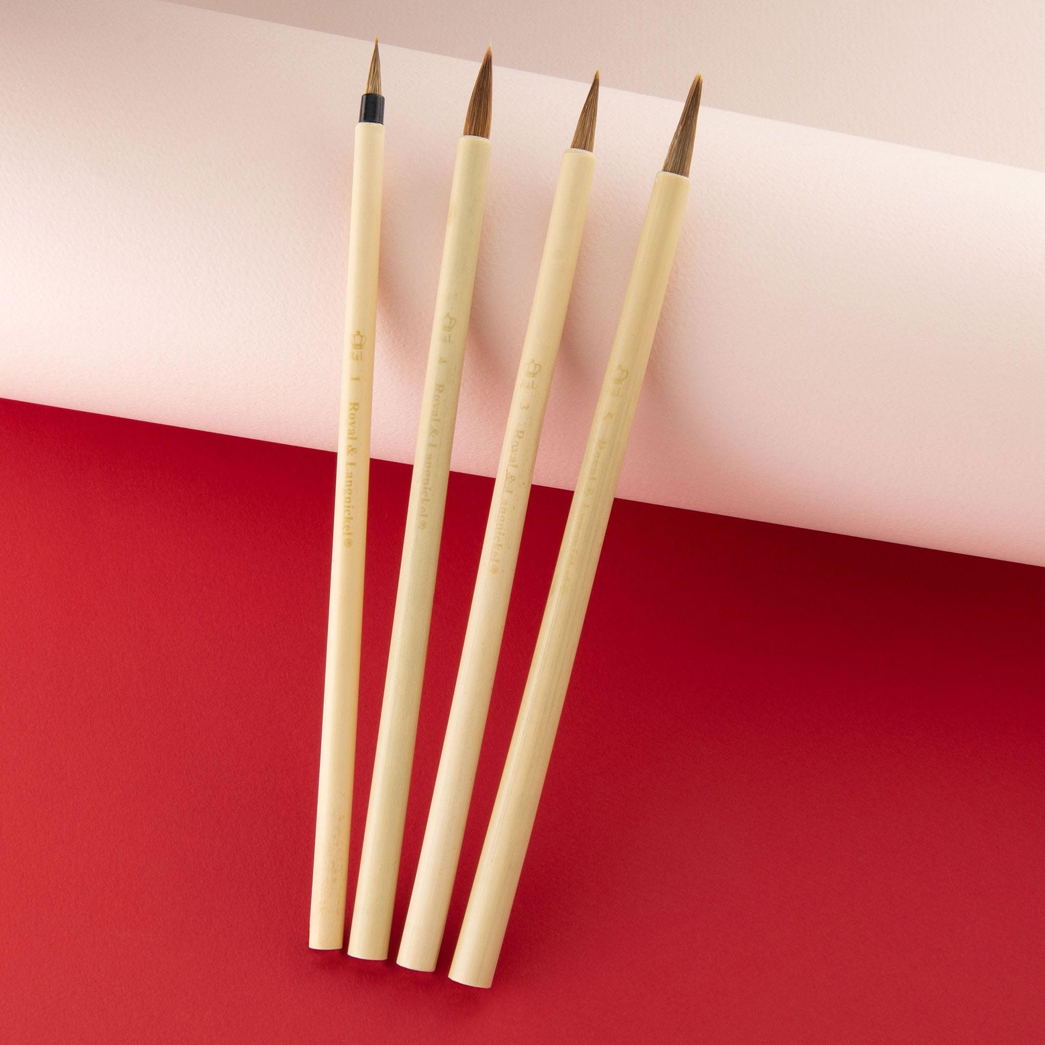 Royal & Langnickel RSET-9149 Royal Zip N' Close Brown Bamboo 4-Piece Brush Set, 10.5 x 2.9 x 0.5 - Image 3