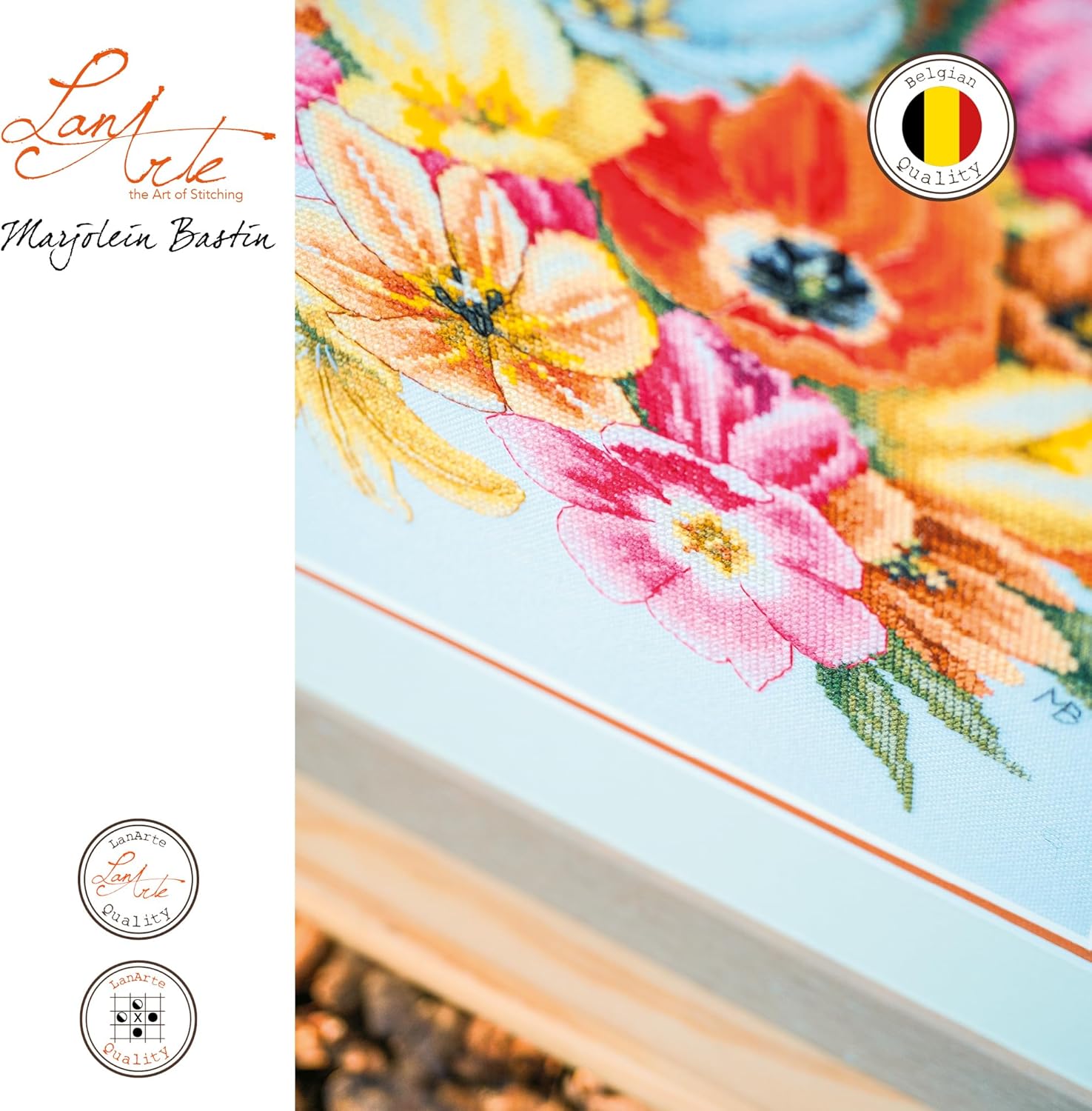 Lanarte Counted Stitch kit Cover me with Tulips