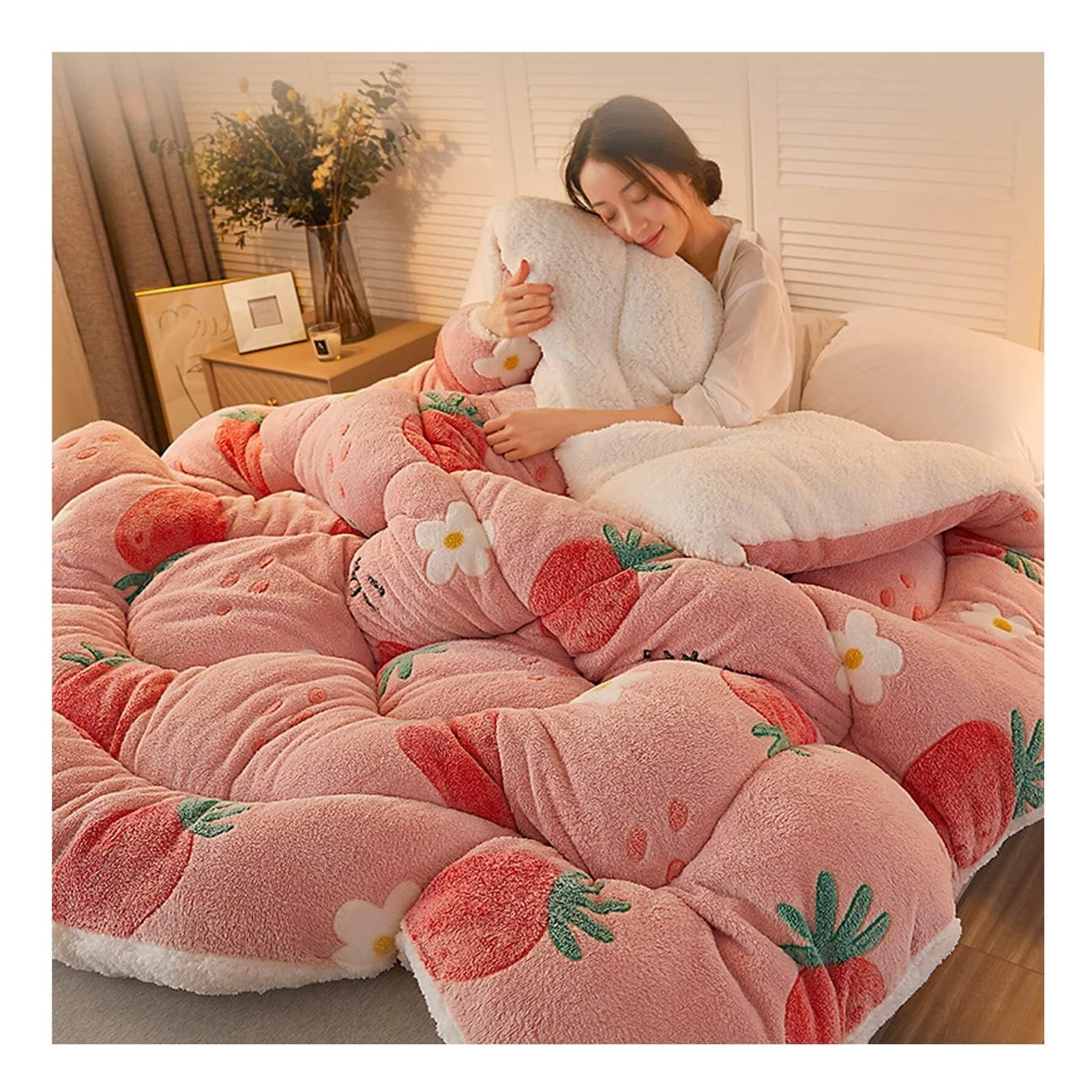 LLiuvcc Super Warm Thickened Lamb Quilt Winter Blanket，Breathable Fluffy Plush Double Sided Velvet Blanket for Home Bedroom(Color1,200x230cm(5KG))