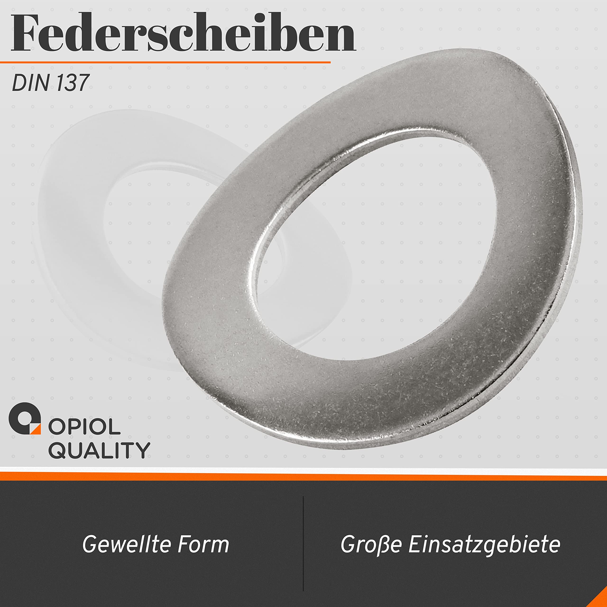 Federscheiben DIN 137 M6 gewellt Form B aus Edelstahl A2 V2A (500 Stück) Unterlegscheiben Wellscheiben Beilagscheiben Sprengringe Federring