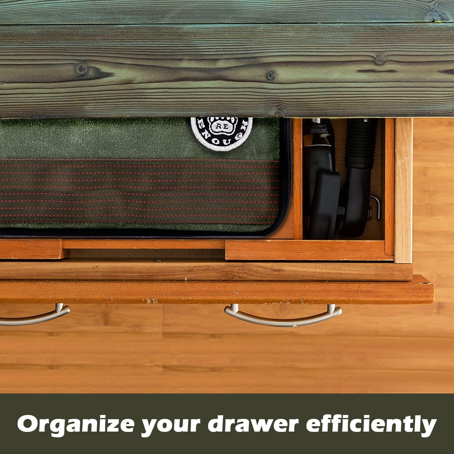 Rough Enough Small Tool Bag Case Portable Box EDC Pouch Organizer with Handle, 12 Inch, Heavy Duty Canvas, Padded Lining, Tech Tactical Gear, Green