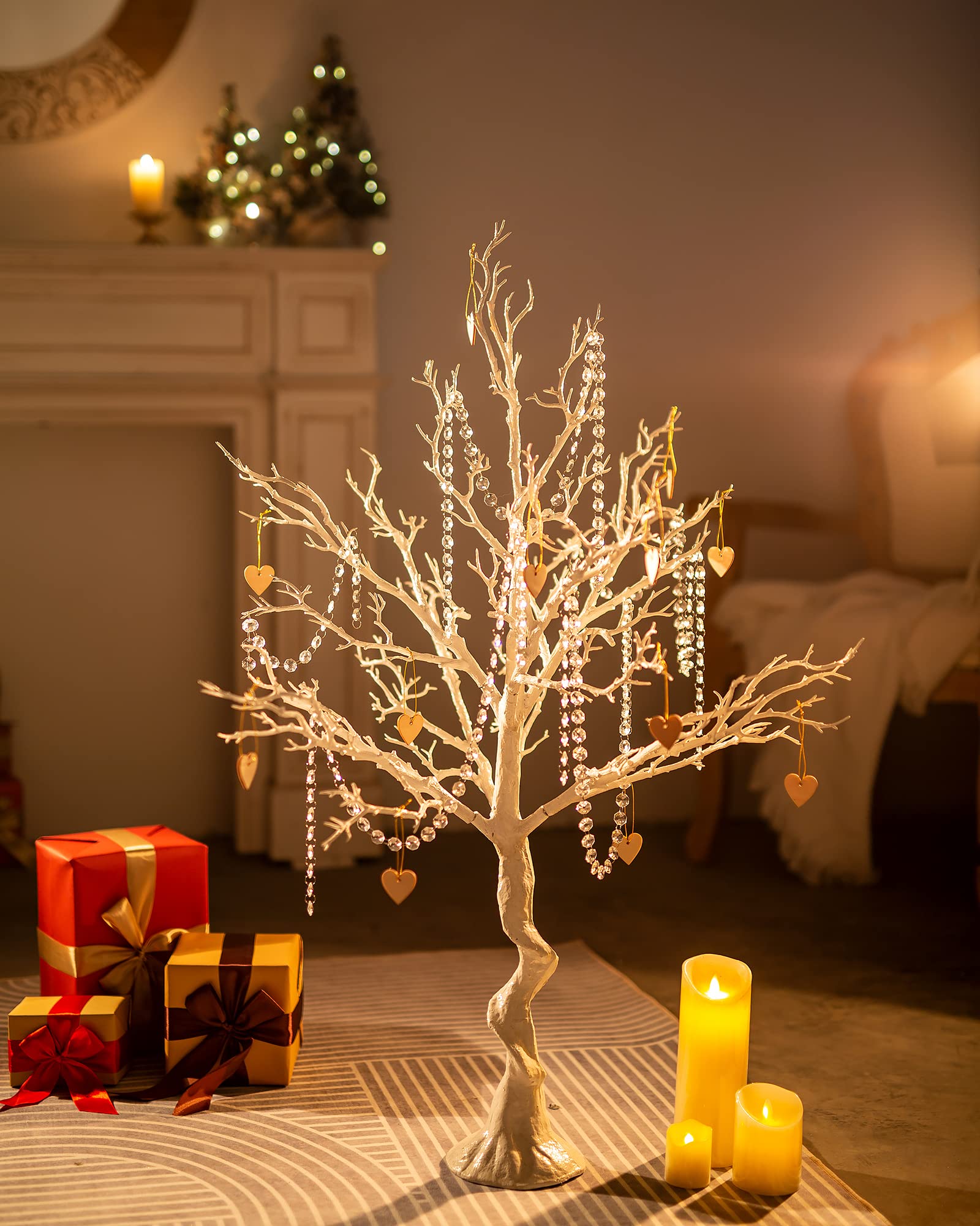 Sziqiqi 105cm Blanc Artificiel Arbre de Pâques Decoration