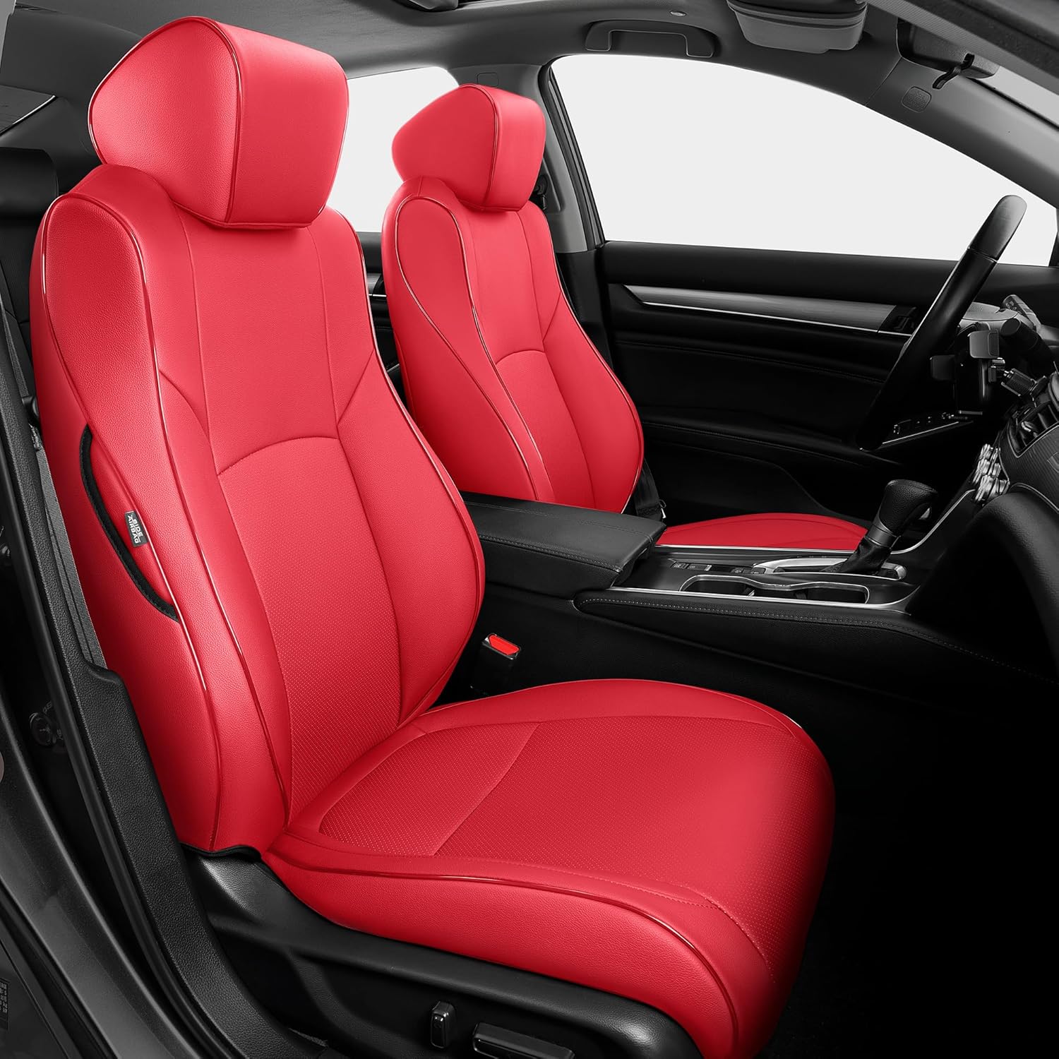 TTX LIGHTING Custom Fit Seat Covers for Honda Accord: EX-L,Touring,Sport,EX,Hybrid 2018 2019 2020 2021 2022 Faux Leather Full Set Compatible Airbag Car Seat Protector Red