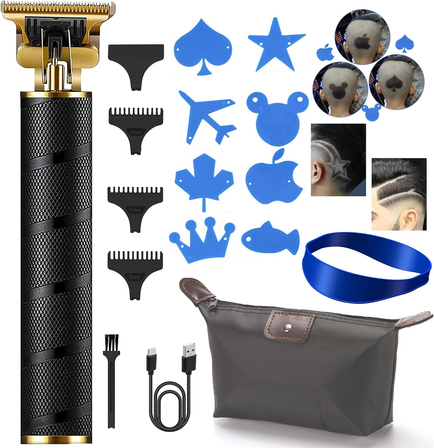 Hair Clippers Men, Cord/Cordless Beard Trimmer Men, Professional Hair Trimmers, Detailing and Outlining, Lightweight, Zero-Gap Adjustable, Compact T-Blades, Face Razor