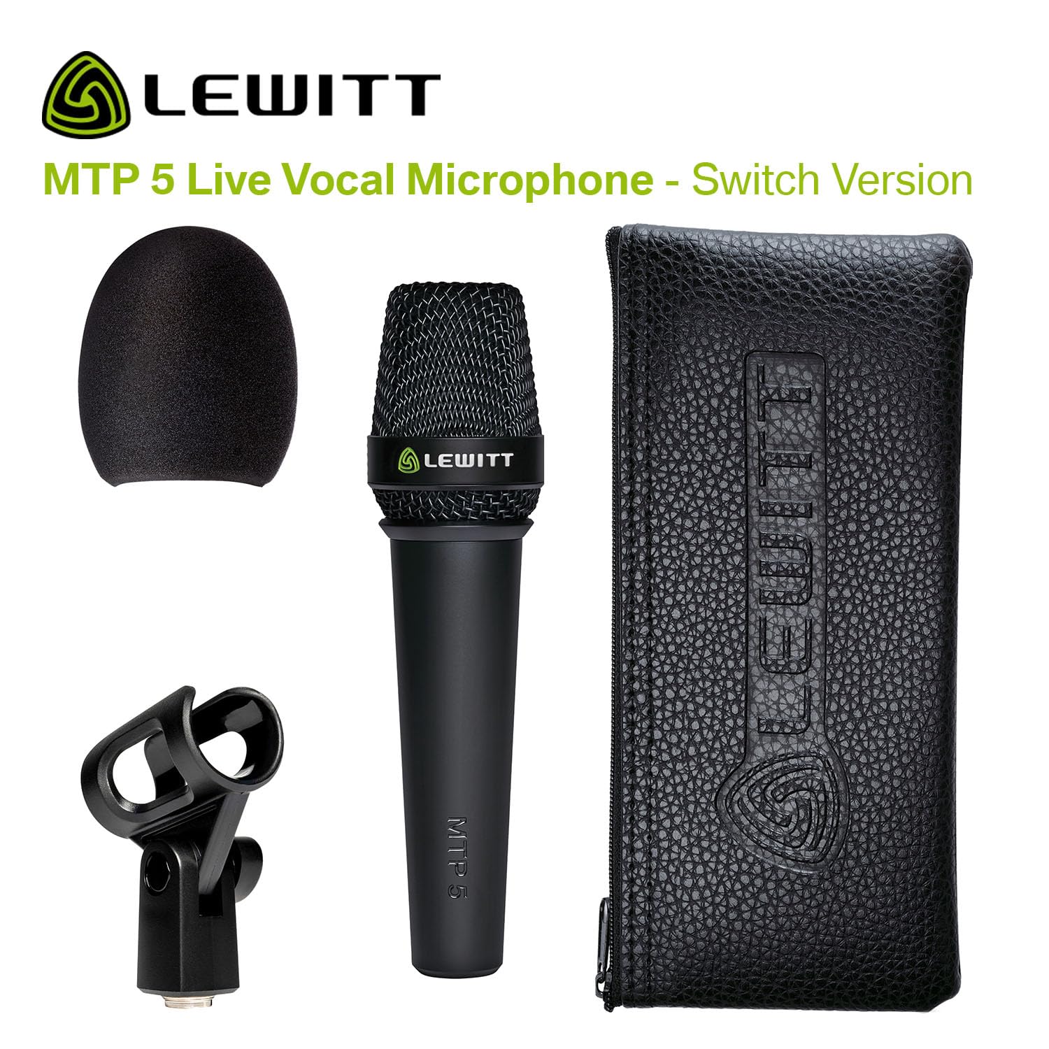 Lewitt MTP 5 Live Gesangsmikrofon mit Schalter - Hervorragende Klangqualität - Ideal für Live Gesang, Sprache, Podcasts, Instrumente - Dynamische Kapsel mit Nierencharakteristik
