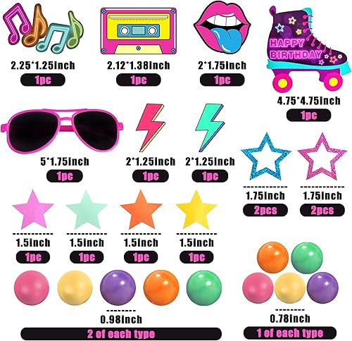 Miniatura 2 de 30 decoraciones para tartas retro de los años 80 y 90, estilo 2, estilo 2