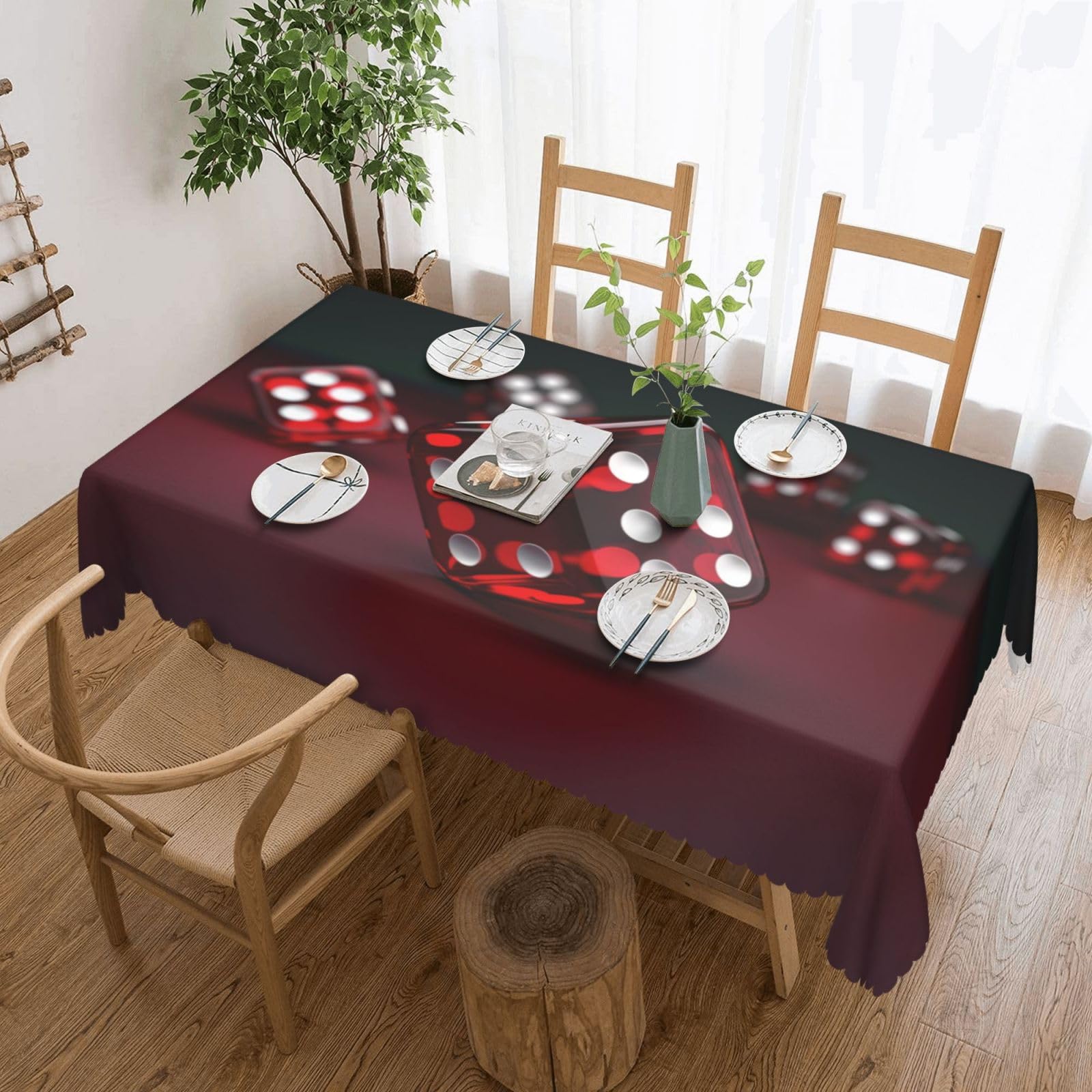 Nappe rectangulaire imperméable contre les taches de table de cuisine