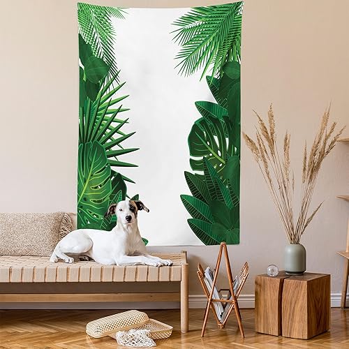 Miniatura 85 de Ambesonne Tapiz gótico, patio con hiedra encantada en la puerta antigua al bosque, colgante de pared ancho para dormitorio, sala de estar, 2-Verde