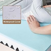 Vista 100 de EHEYCIGA - Cama ortopédica para perro grande, impermeable, de espuma viscoelástica y espuma tipo caja de huevos, bordes elevados, antideslizante