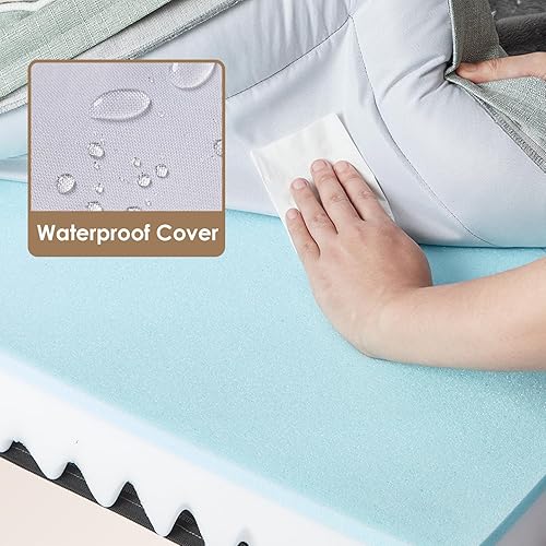 Miniatura 128 de EHEYCIGA – Cama ortopédica mediana impermeable para perros medianos, de espuma viscoelástica tipo caja de huevos, con bordes elevados y base